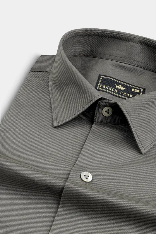 Mountain Gray Twill Cotton Shirt sold by French Crown