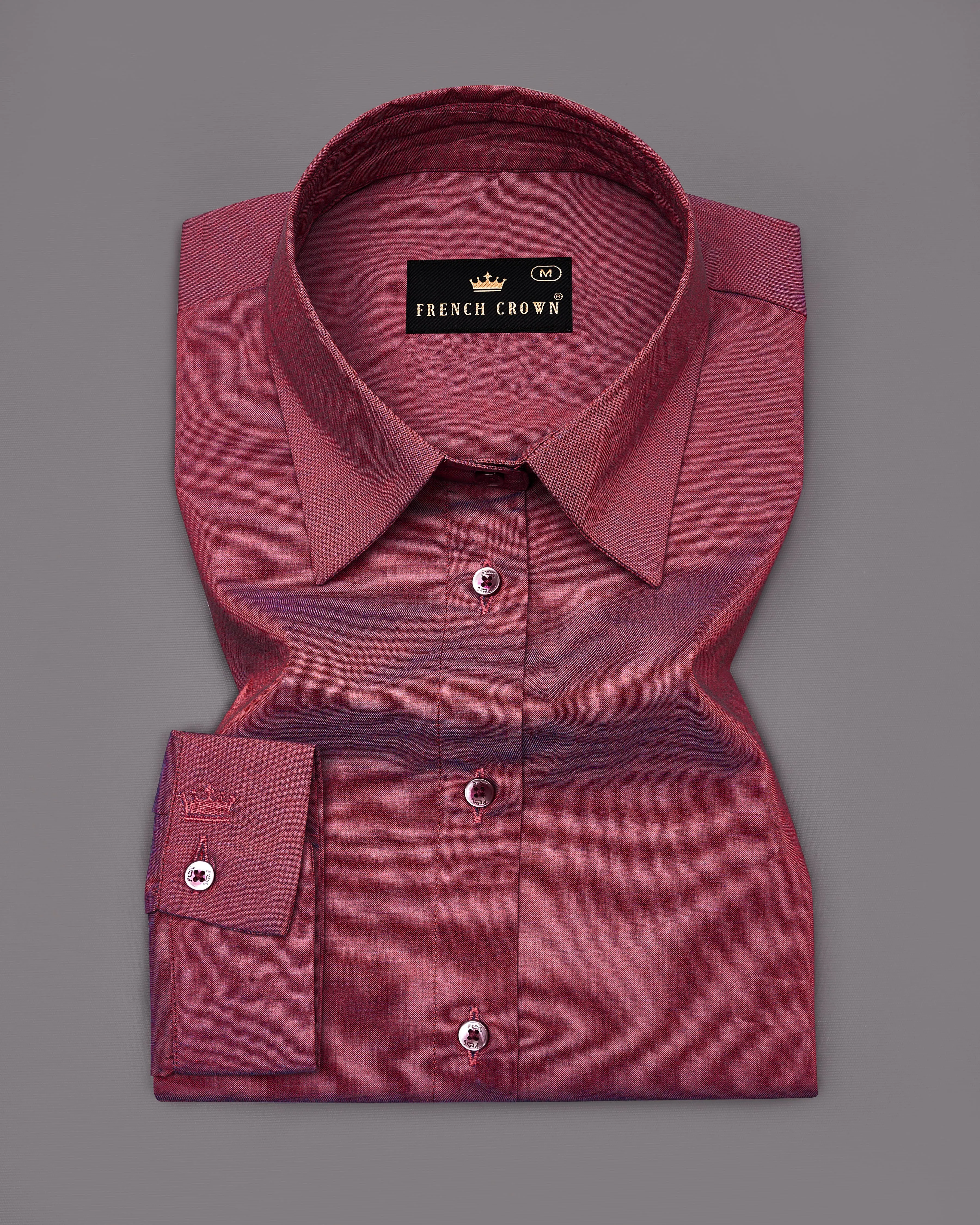 Cordovan Maroon Premium Cotton Shirt sold by French Crown product image thumbnail 4