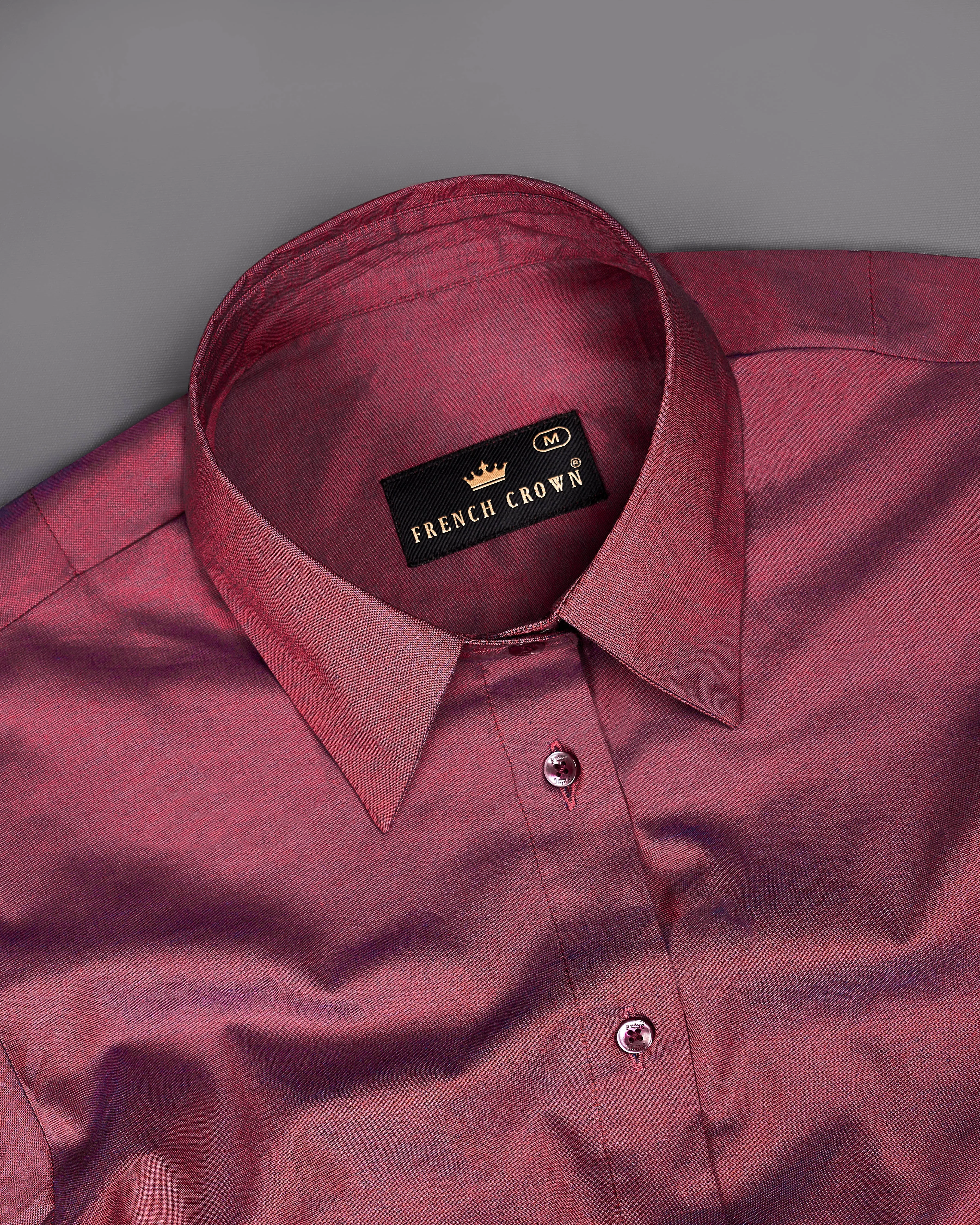 Cordovan Maroon Premium Cotton Shirt sold by French Crown product image thumbnail 5
