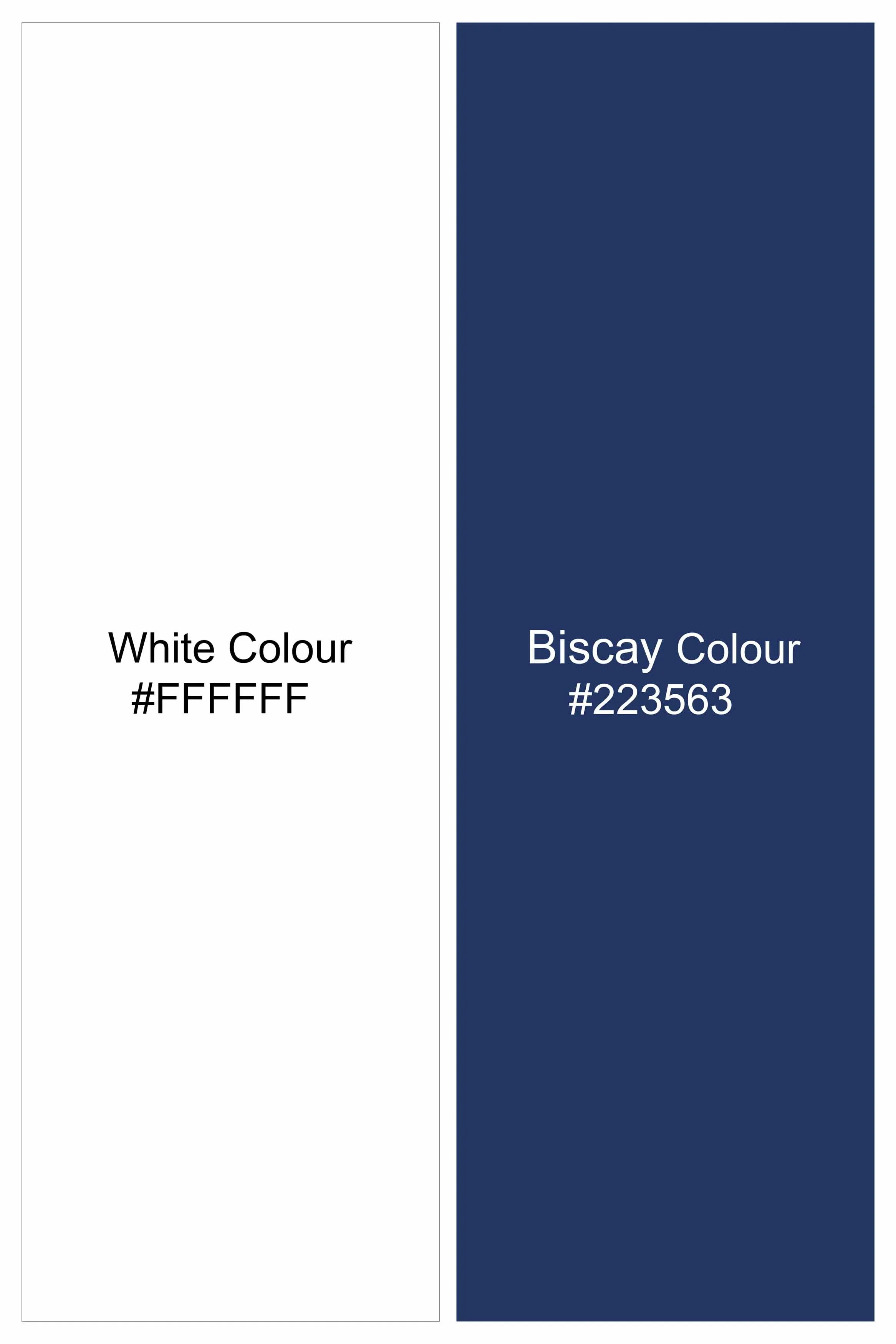 Bright White and Biscay Blue Gingham Checkered Premium Cotton Shirt sold by French Crown product image thumbnail 5