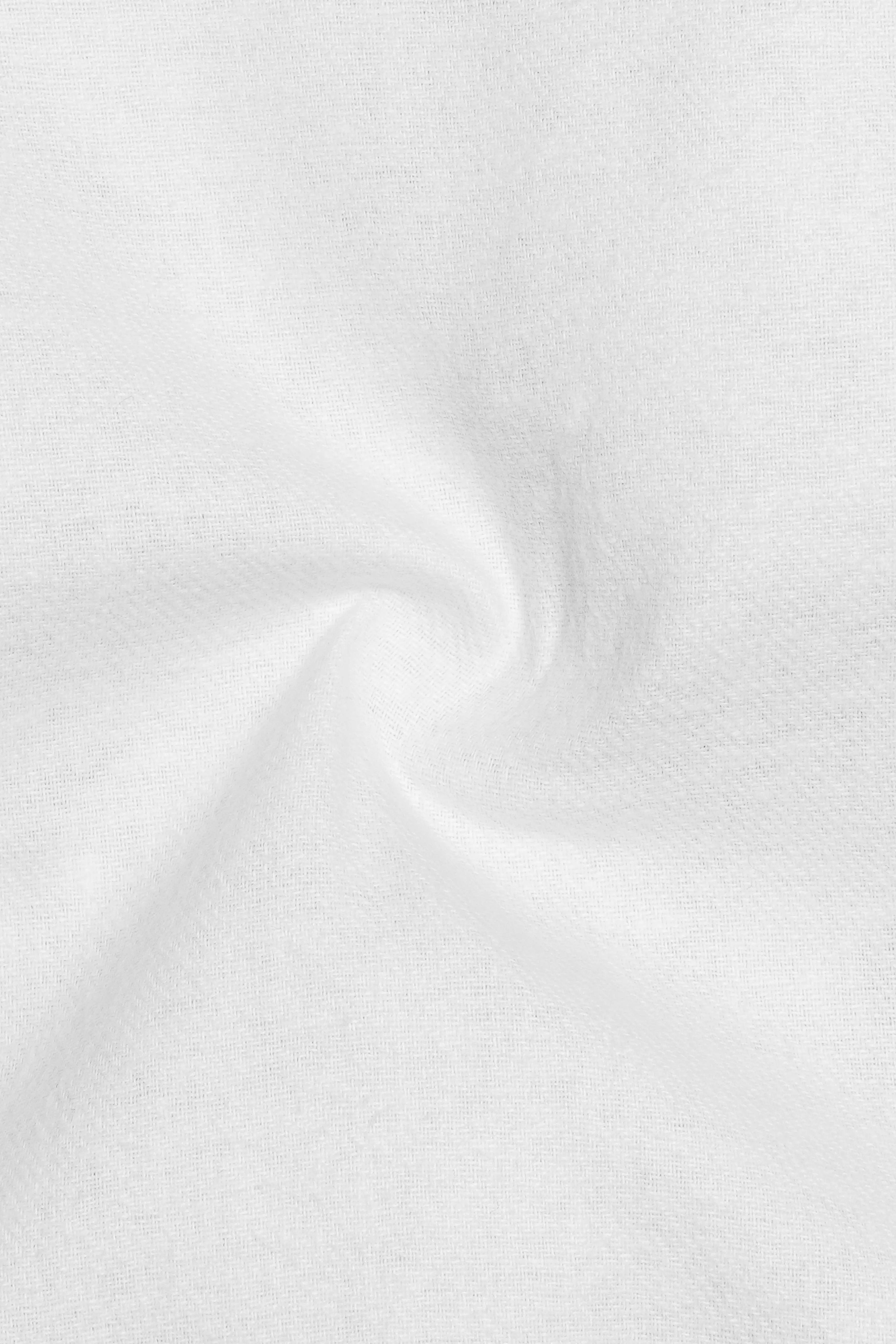 Flanvero-Bright white Heavyweight Flannel Premium Cotton Semi Formal Shirt sold by French Crown product image thumbnail 3