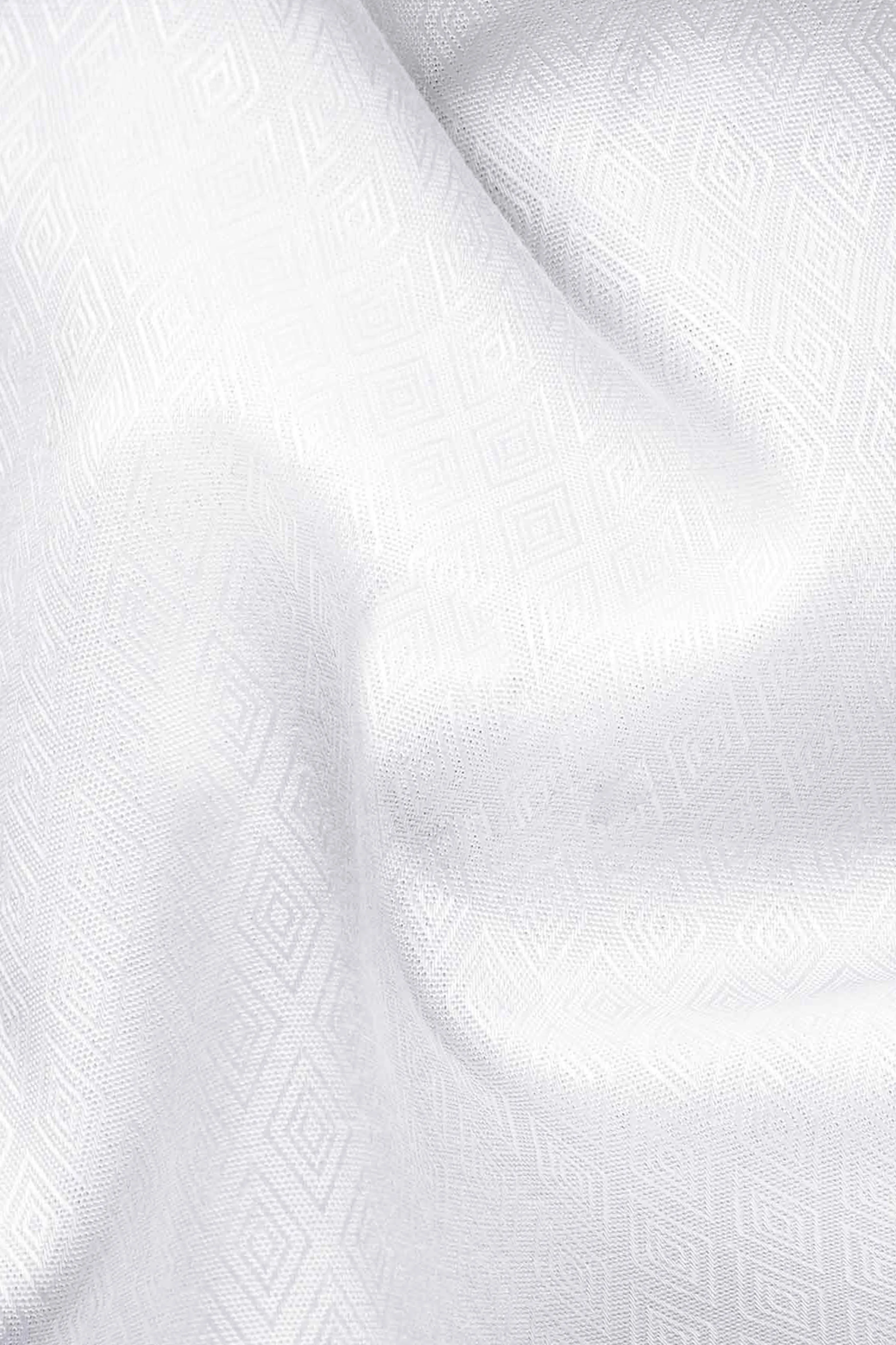 Bright White Jacquard Textured Premium Giza Cotton Shirt sold by French Crown product image thumbnail 2