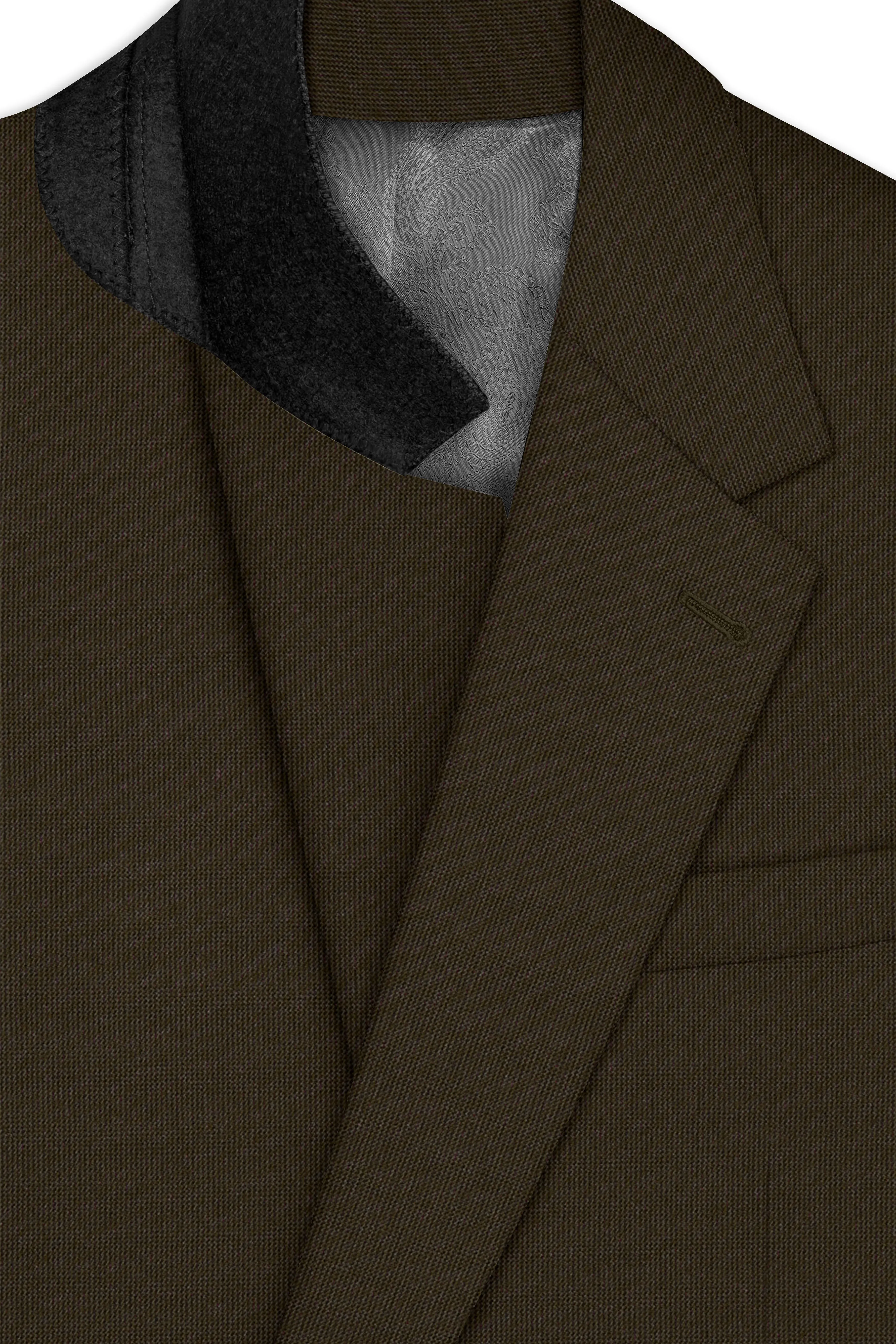 Terravo-Eternity Brown Textured Wool Rich Single Breasted Blazer sold by French Crown product image thumbnail 4