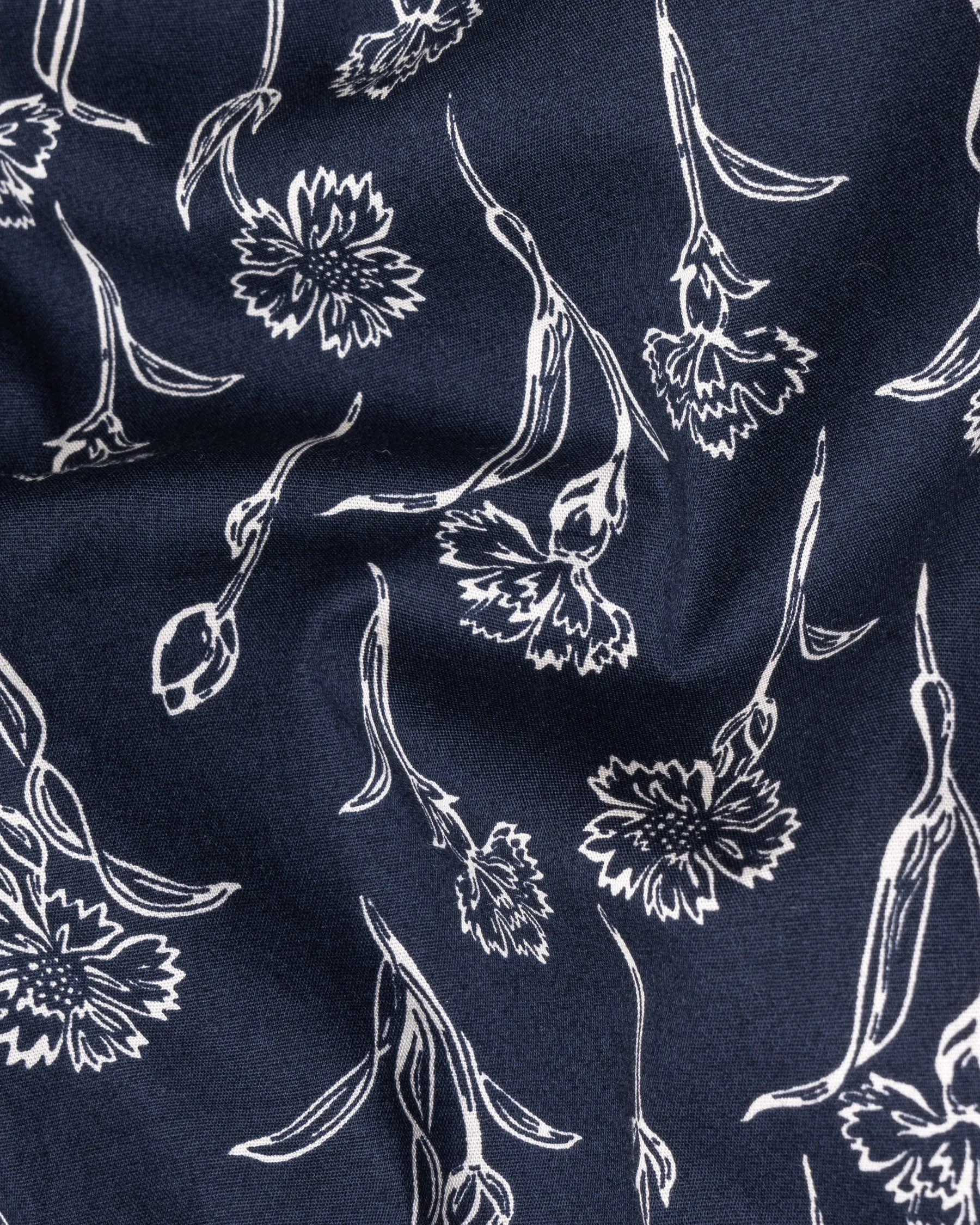 Blue Floral Printed Premium Cotton Shirt sold by French Crown product image thumbnail 2