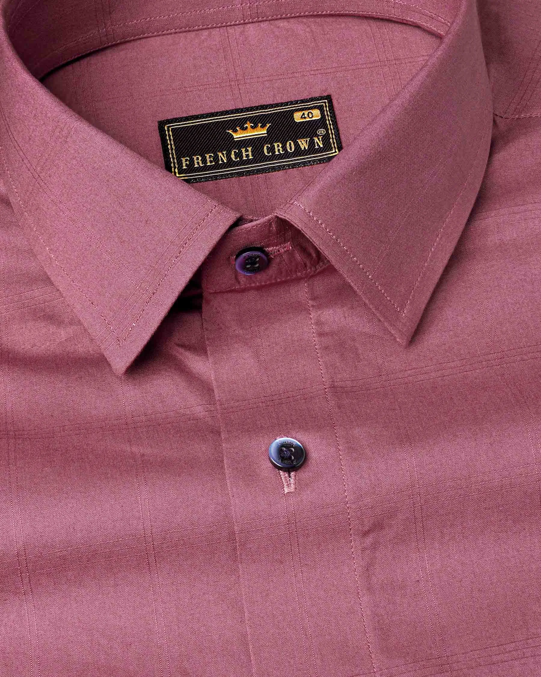 Tapestry Pink Subtle Striped Dobby Textured Premium Giza Cotton Shirt sold by French Crown