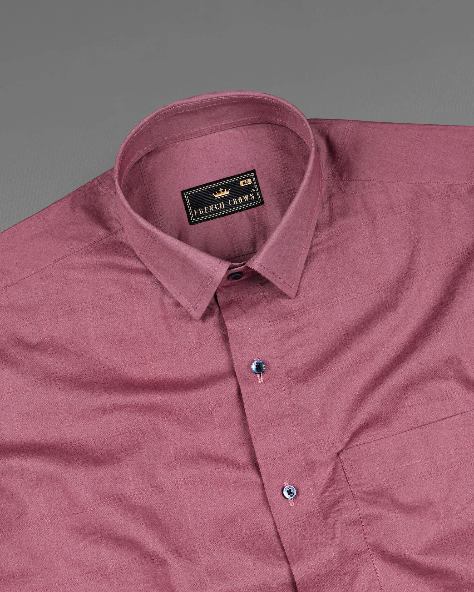 Tapestry Pink Subtle Striped Dobby Textured Premium Giza Cotton Shirt sold by French Crown product image thumbnail 4