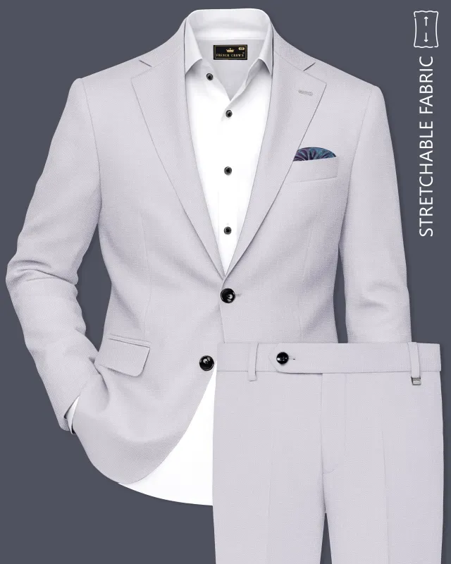 Aristo-Alto Gray Luxurious Linen Single Breasted Stretchable traveler Suit made by French Crown