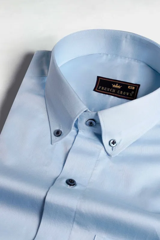 Cornflower Blue Super Soft Premium Cotton Button Down Shirt sold by French Crown