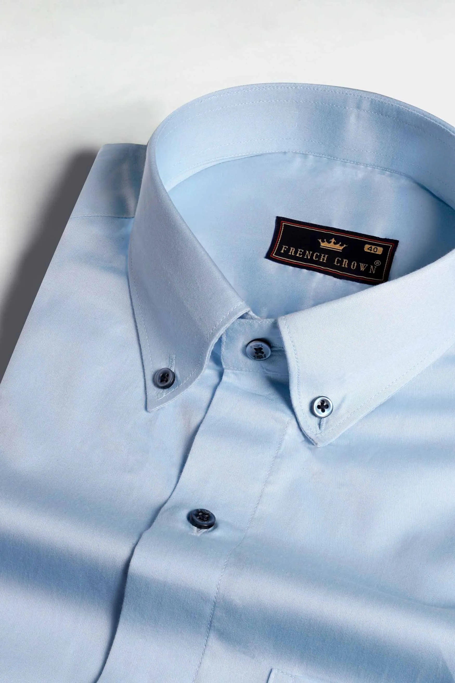 Cornflower Blue Super Soft Premium Cotton Button Down Shirt sold by French Crown