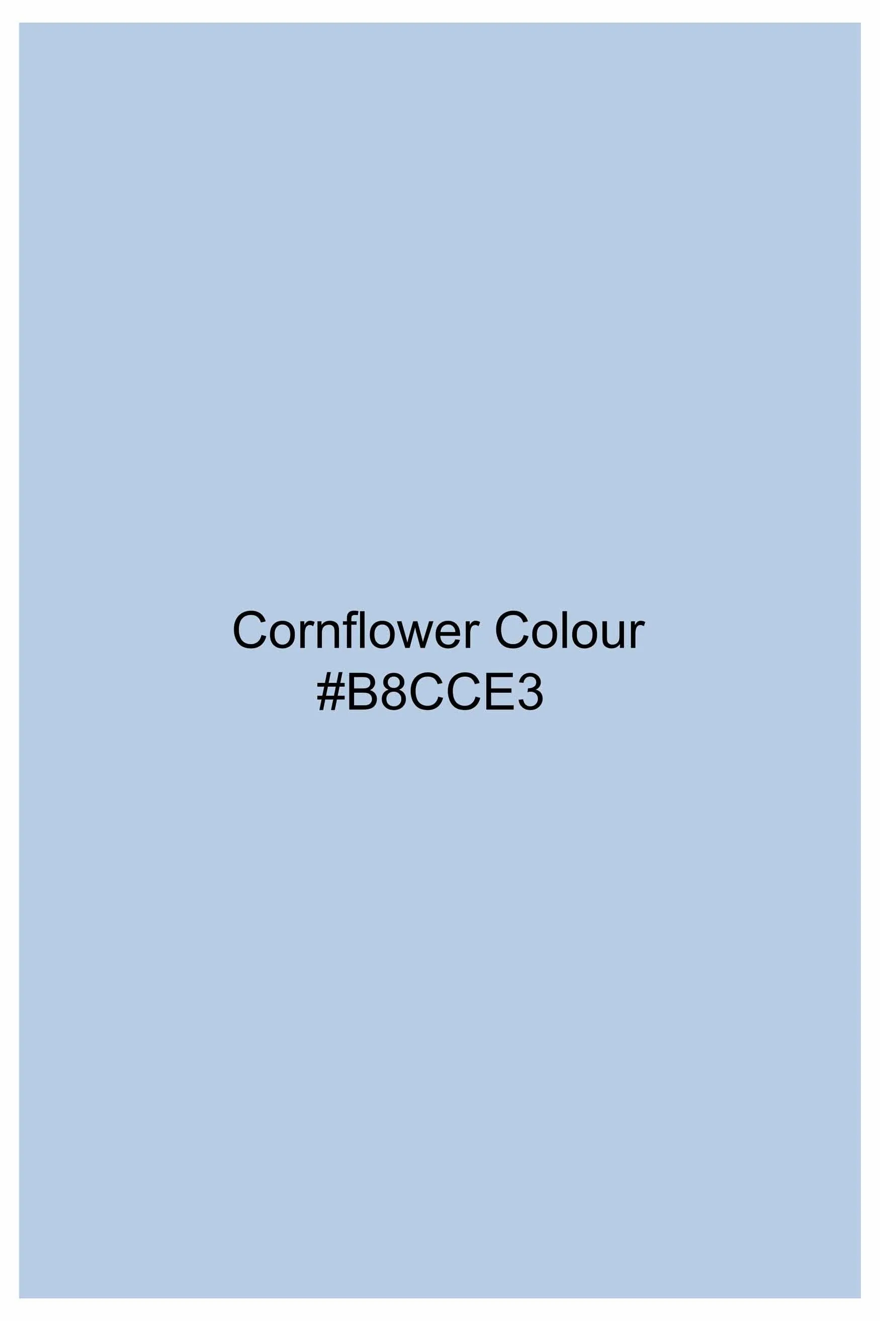 Cornflower Blue Super Soft Premium Cotton Button Down Shirt sold by French Crown product image thumbnail 5