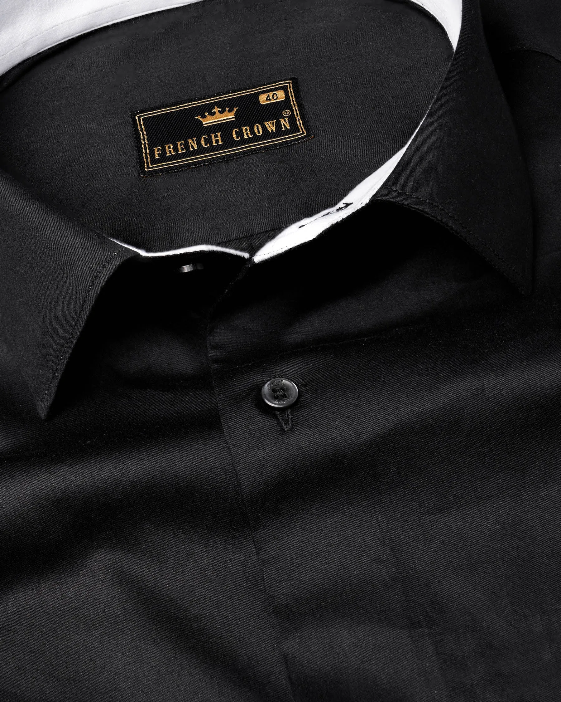 Jade Black Super Soft Premium Cotton Shirt sold by French Crown product image thumbnail 3