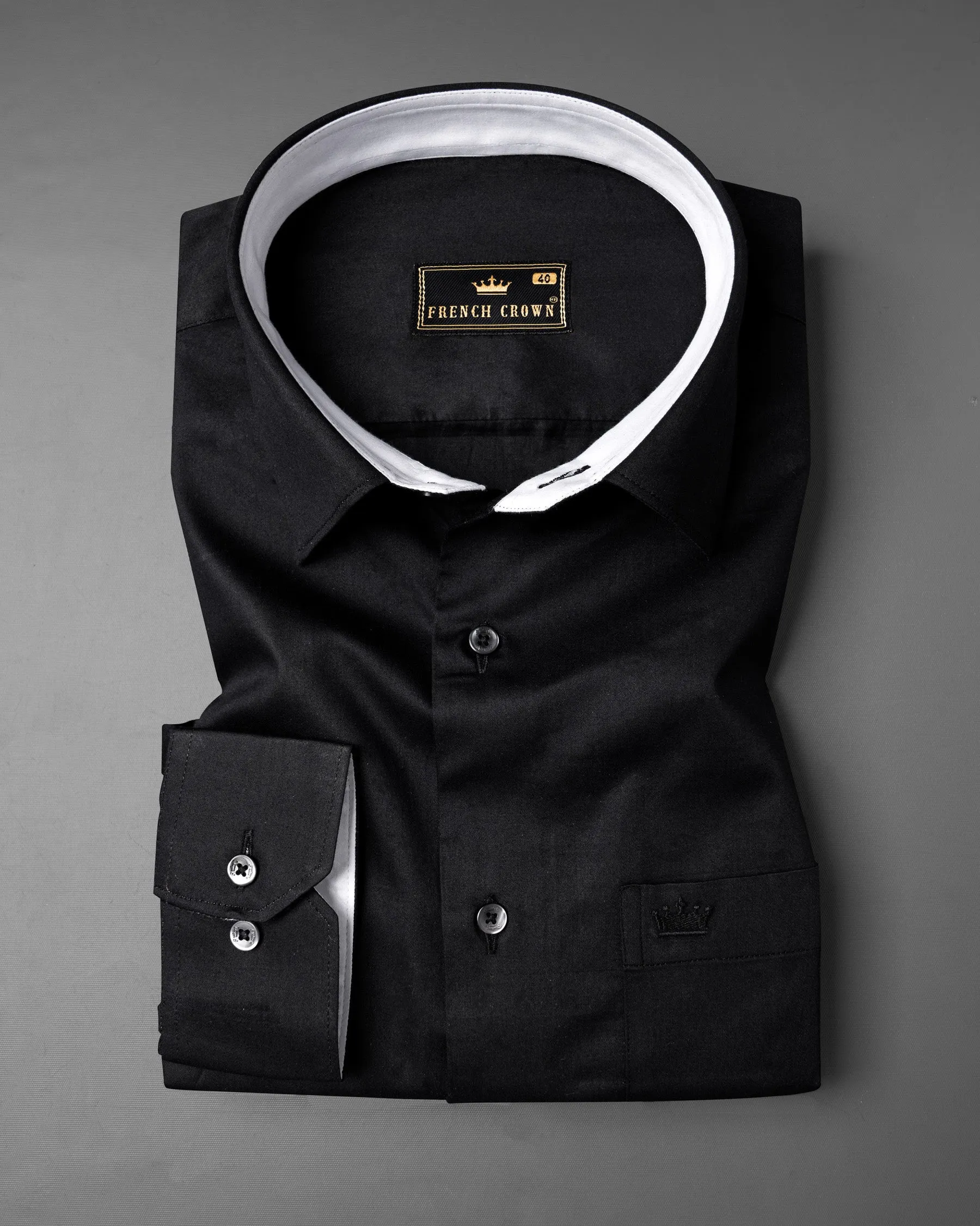 Jade Black Super Soft Premium Cotton Shirt sold by French Crown product image thumbnail 4