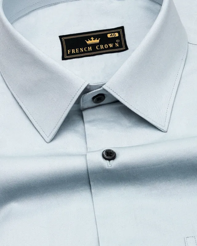 Oyster Blue Subtle Sheen Super Soft Premium Cotton Shirt sold by French Crown