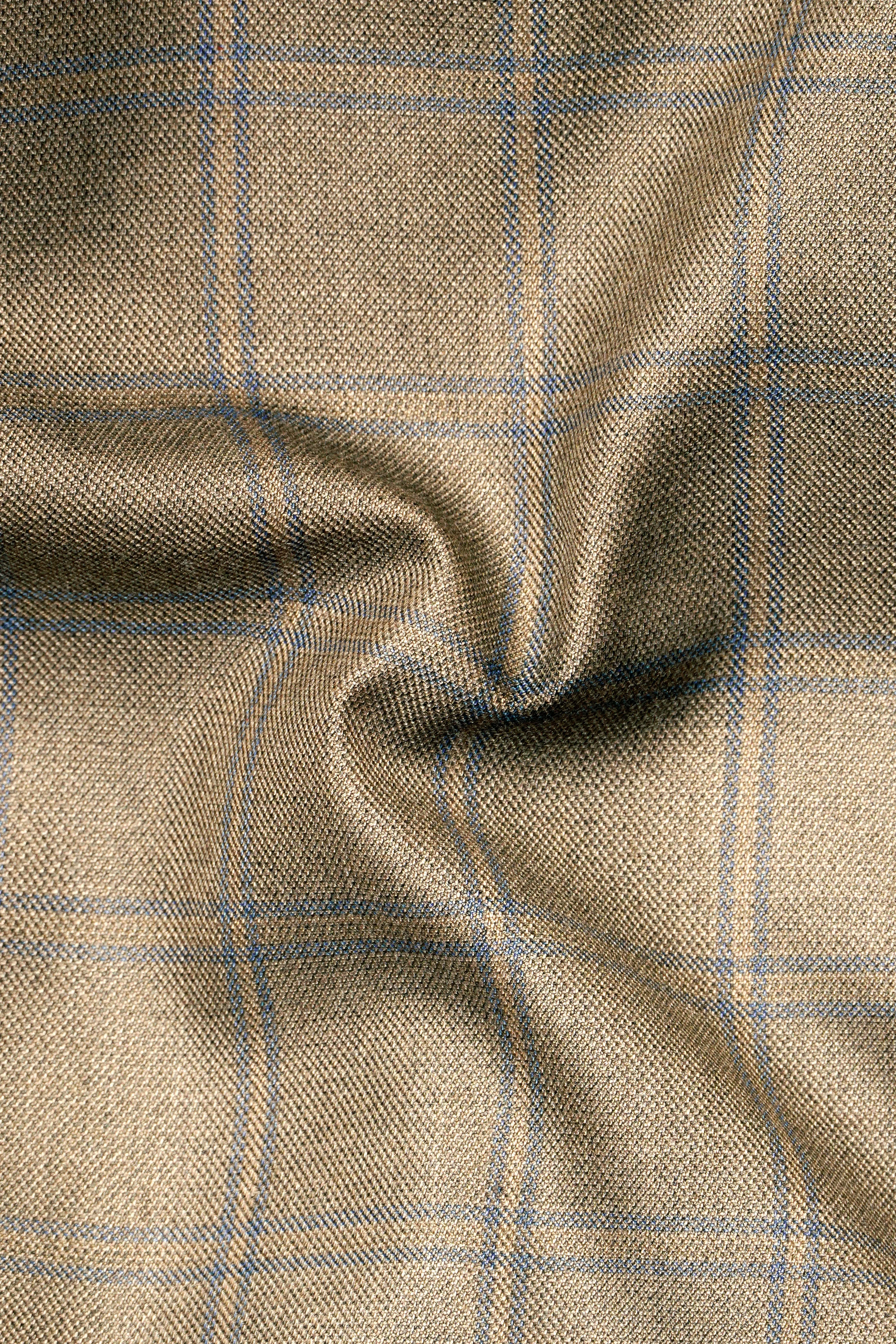 Terravo-Roman Brown Windowpane Wool Rich Single Breasted Suit sold by French Crown product image thumbnail 3