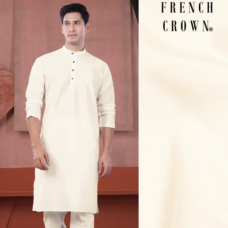Janna Beige Subtle Sheen Viscose Kurta sold by French Crown