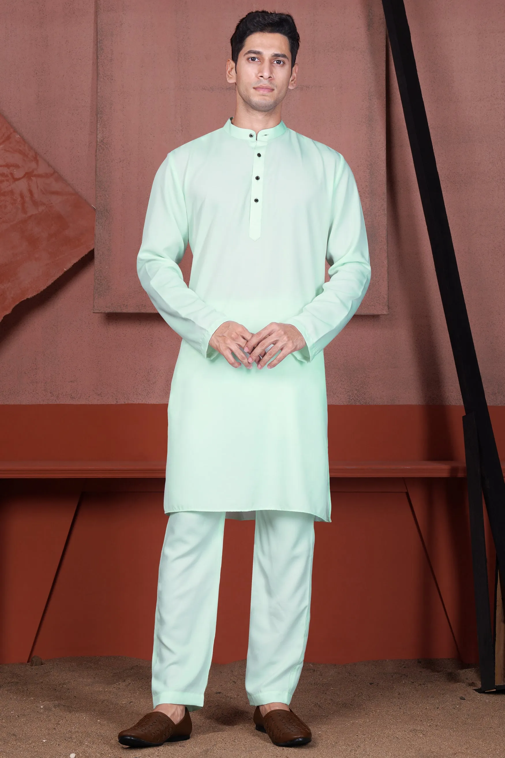 Edgewater Green Viscose Kurta Set sold by French Crown product image thumbnail 2