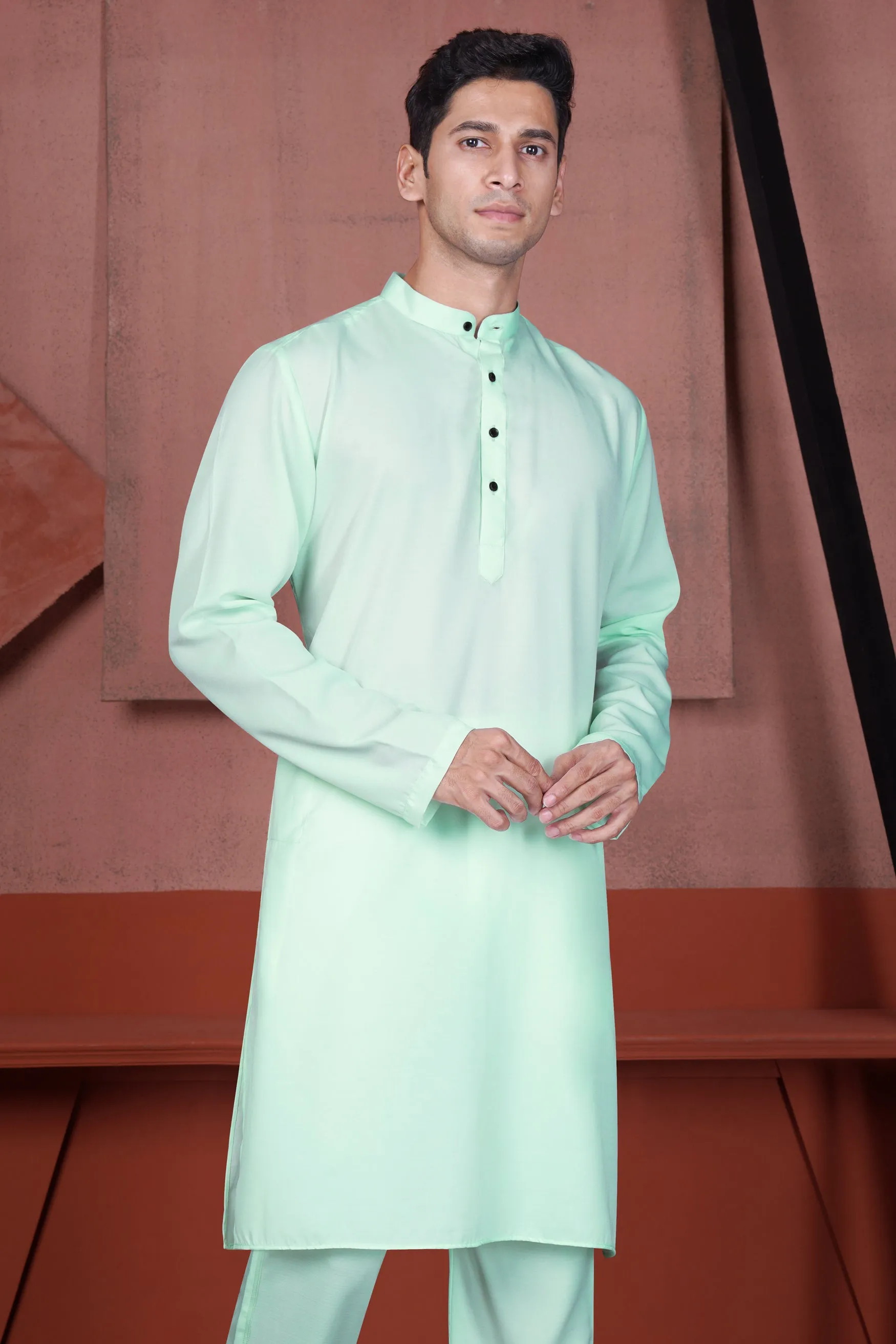 Edgewater Green Viscose Kurta Set sold by French Crown product image thumbnail 5