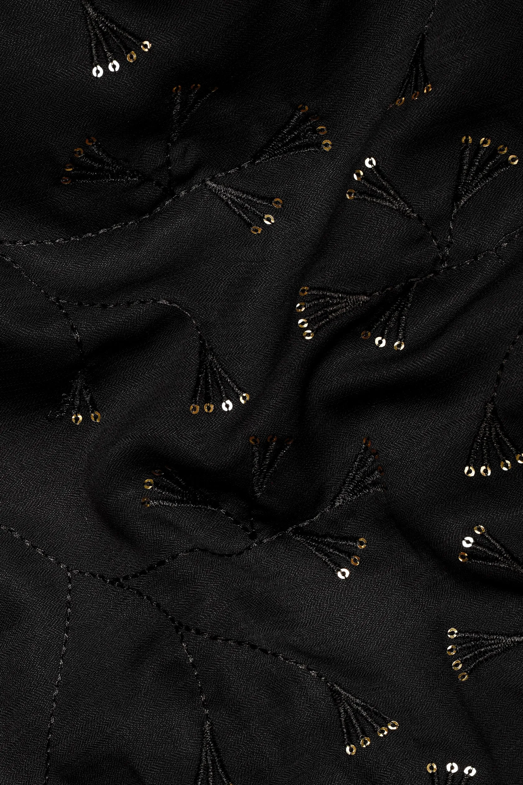 Jade Black Viscose Embroidered with Tikki Work Designer Kurta sold by French Crown product image thumbnail 3