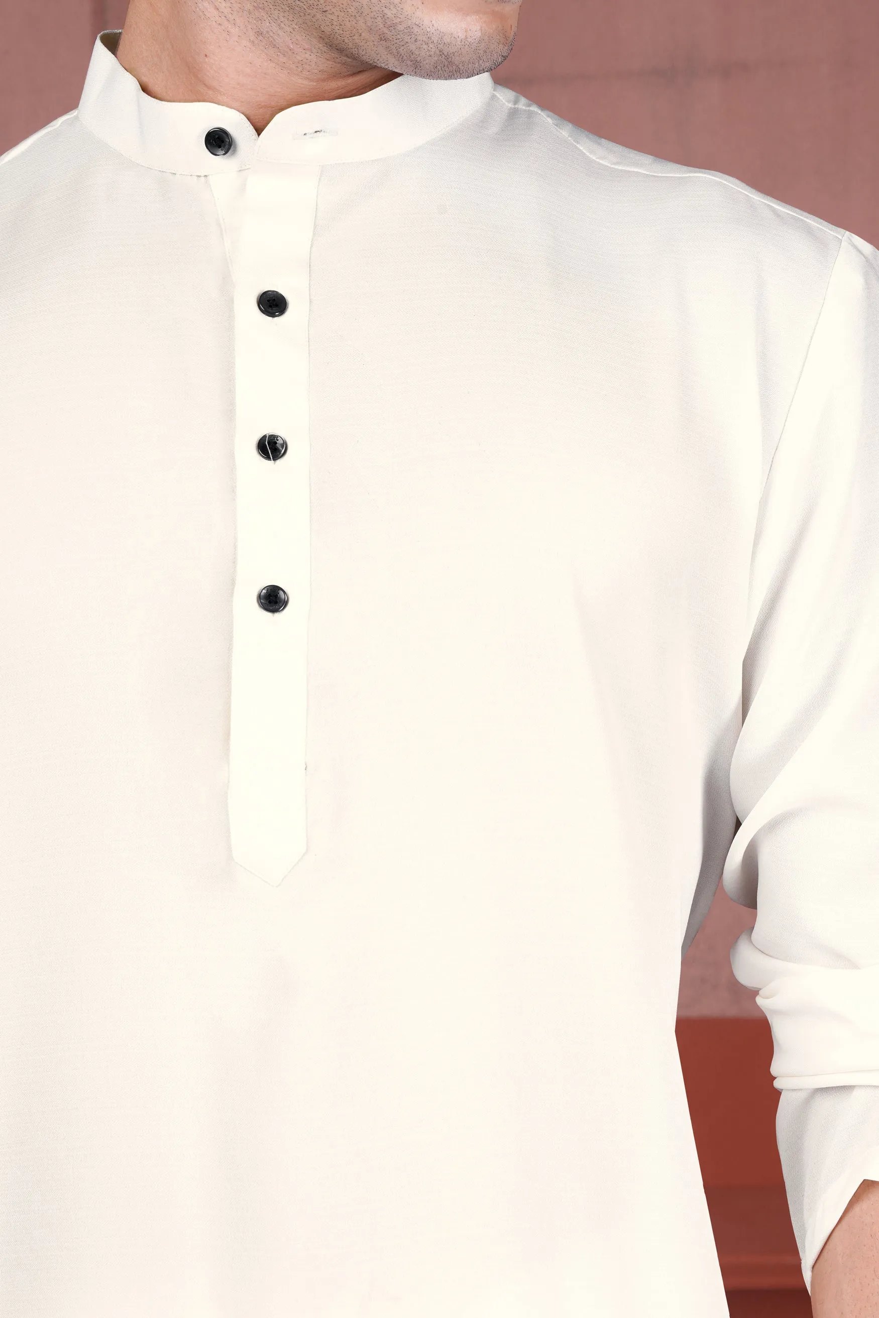 Albescent Cream Viscose Kurta Set sold by French Crown product image thumbnail 4