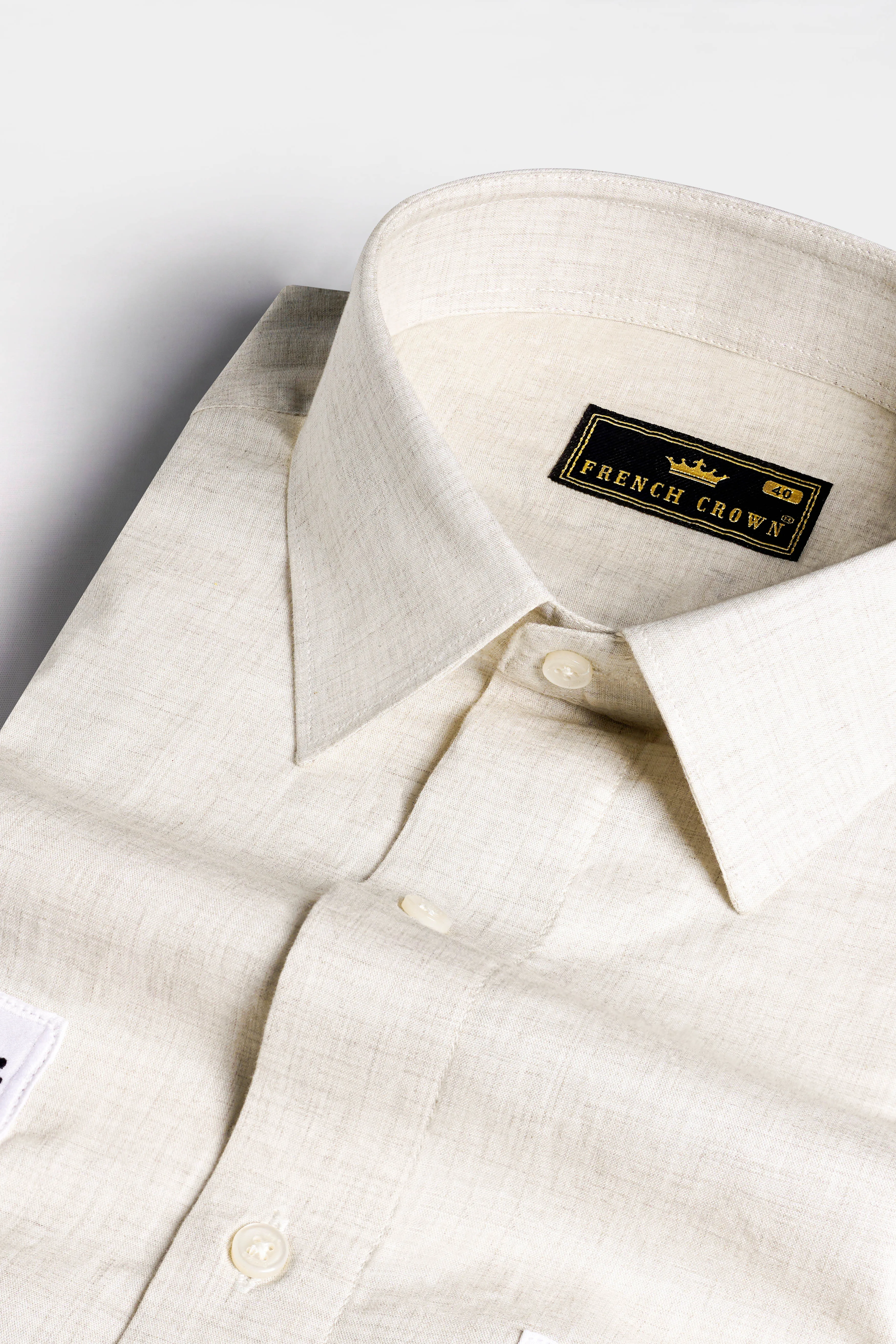 Platinum Cream Patchwork Premium Cotton Designer Shirt sold by French Crown product image thumbnail 4