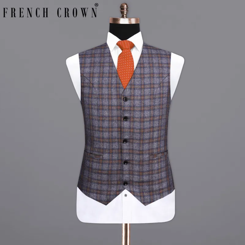 Martini Gray with Potters Brown Plaid Waistcoat sold by French Crown