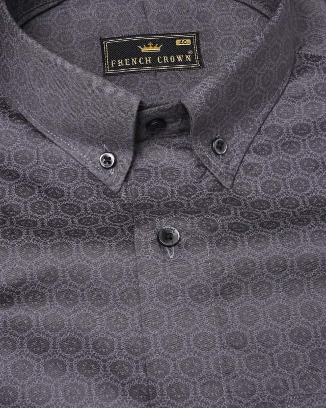 Wenge and Venus Grey Printed Super Soft Premium Cotton Shirt sold by French Crown