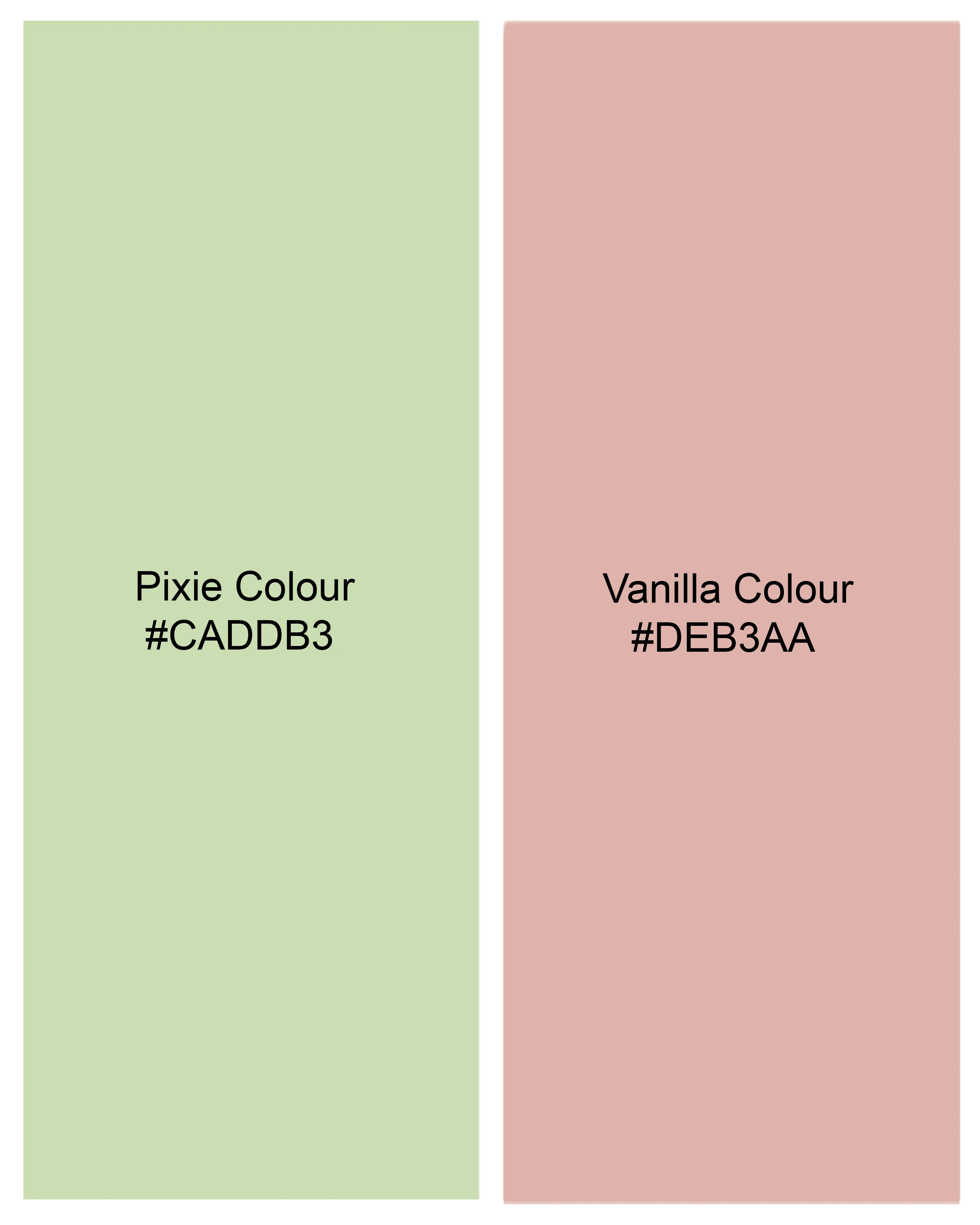 Vanilla Pink with Pixie Green Embroidered Sleeveless Indo-Western with Kurta and Pants Set sold by French Crown product image thumbnail 5