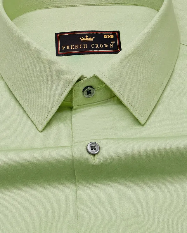 Swamp Green Subtle Sheen Super Soft Premium Cotton Shirt sold by French Crown