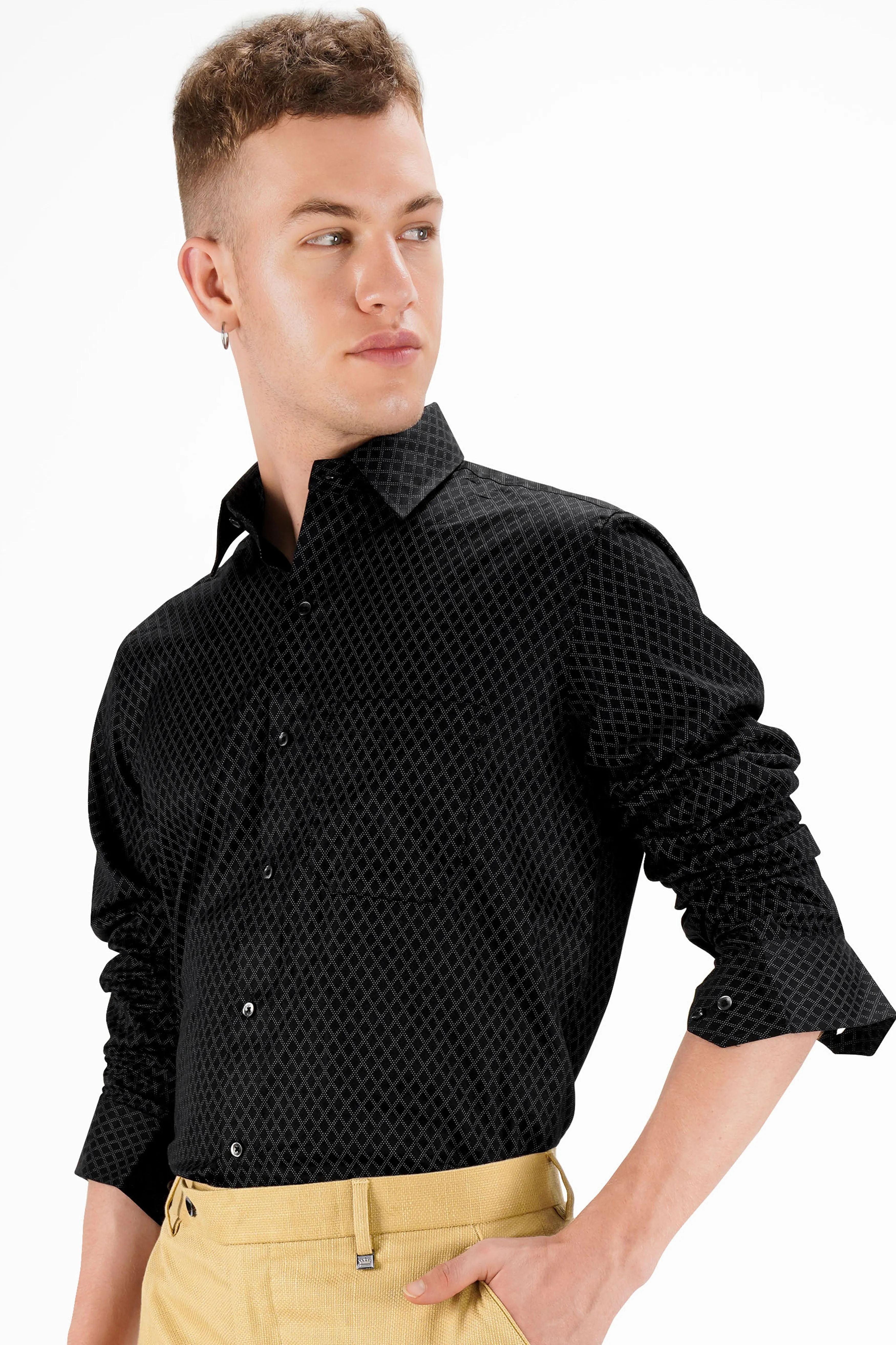 Jade Black Twill Premium Cotton Shirt sold by French Crown product image thumbnail 2