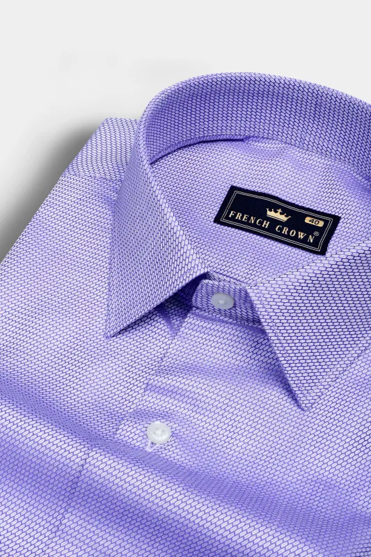 True Lavender Dobby Textured Premium Giza Cotton Shirt sold by French Crown