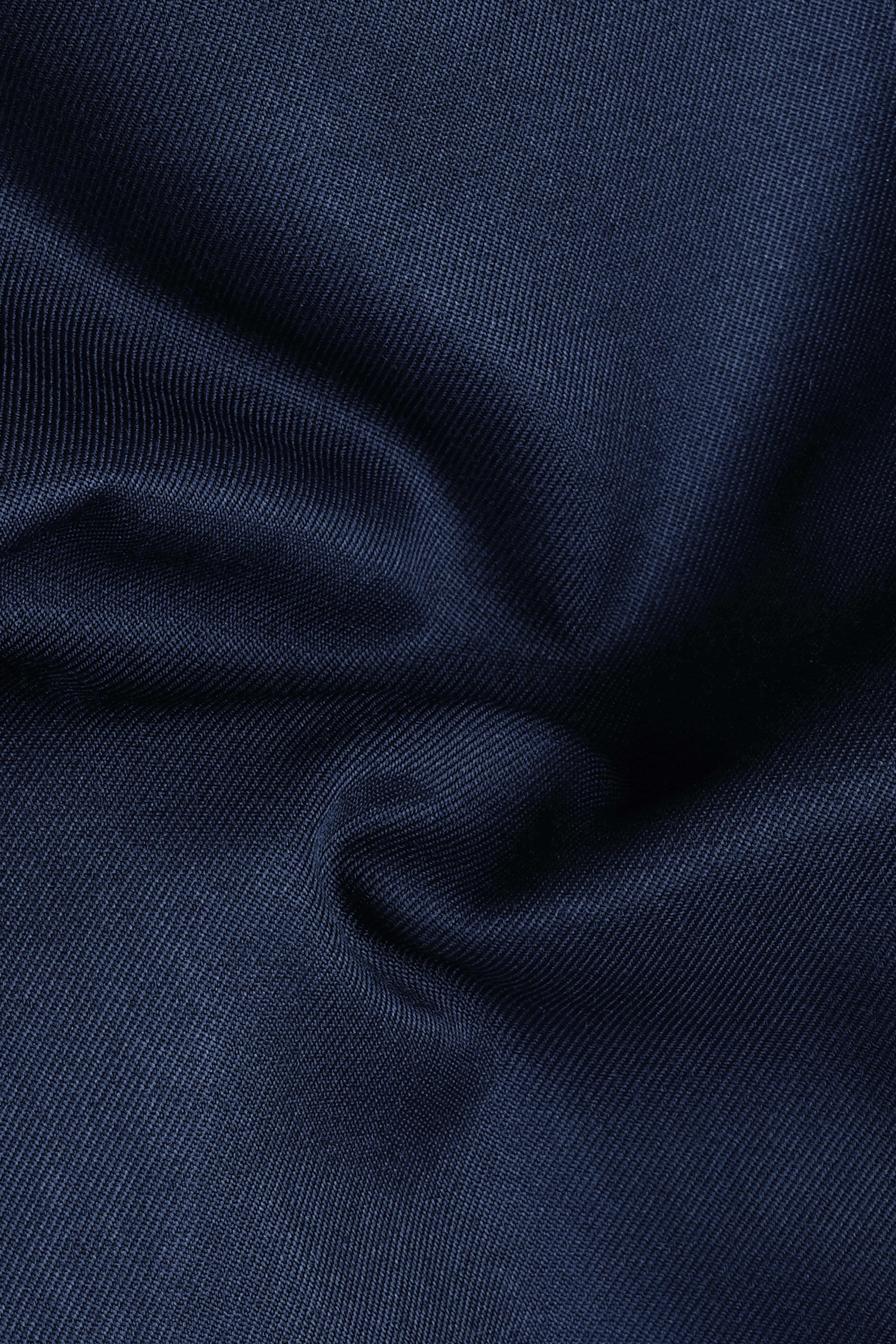 Vulcan Blue Solid Wool Rich Bandhgala Suit sold by French Crown product image thumbnail 3