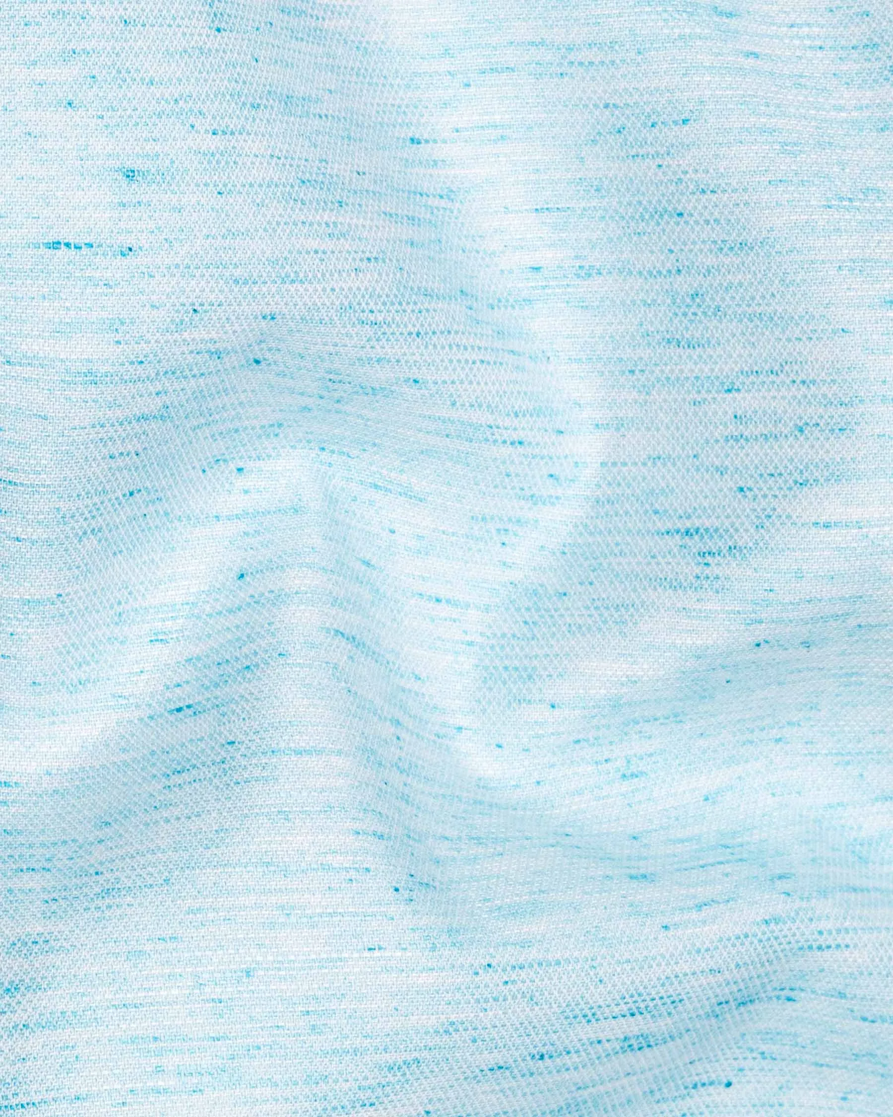 Morning Glory Blue Twill Textured Premium Cotton Shirt sold by French Crown product image thumbnail 2