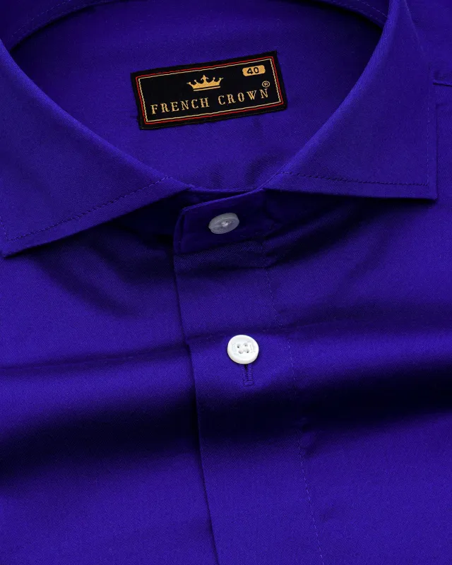 Indigo Blue Super Soft Premium Cotton Shirt sold by French Crown