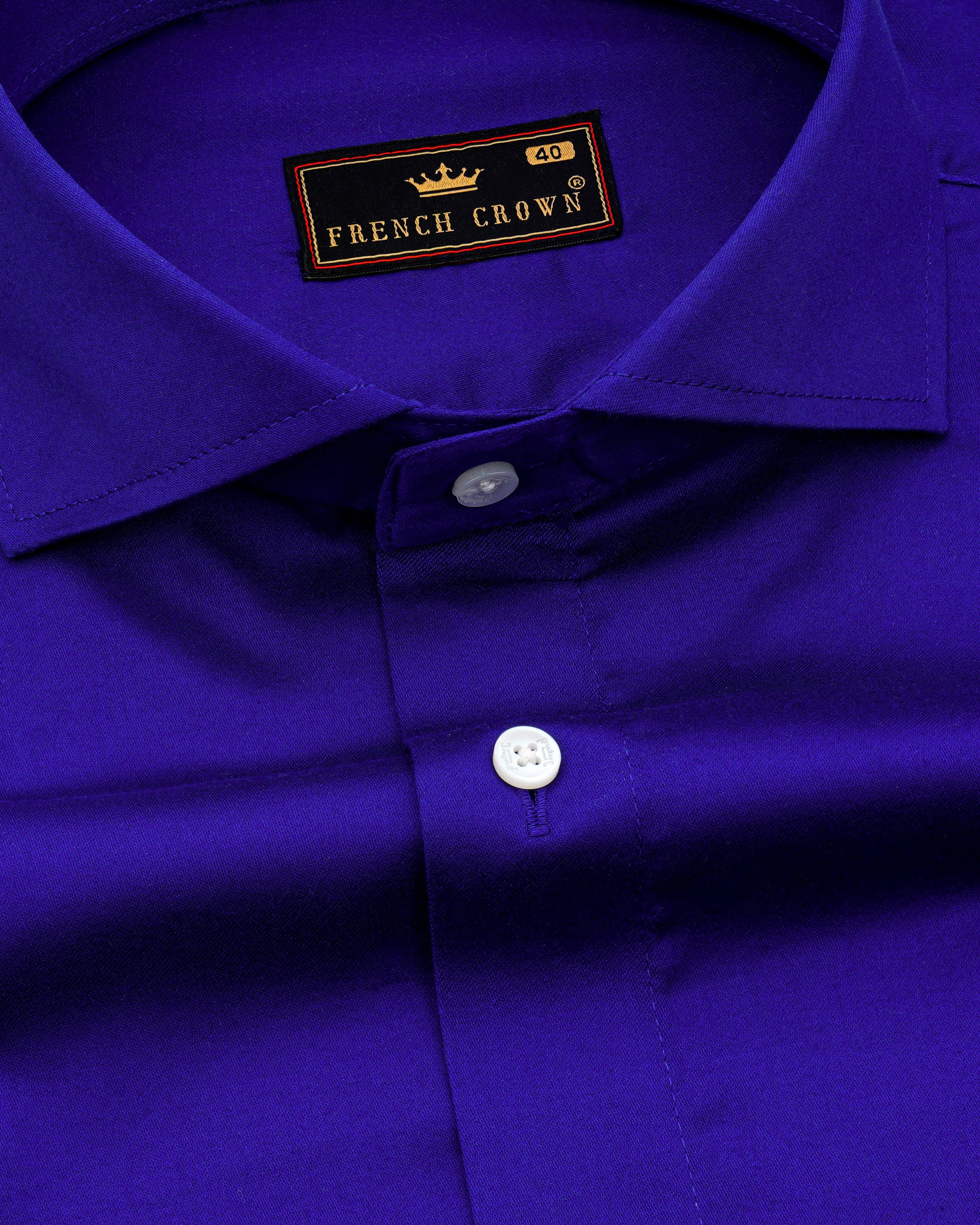Indigo Blue Super Soft Premium Cotton Shirt sold by French Crown