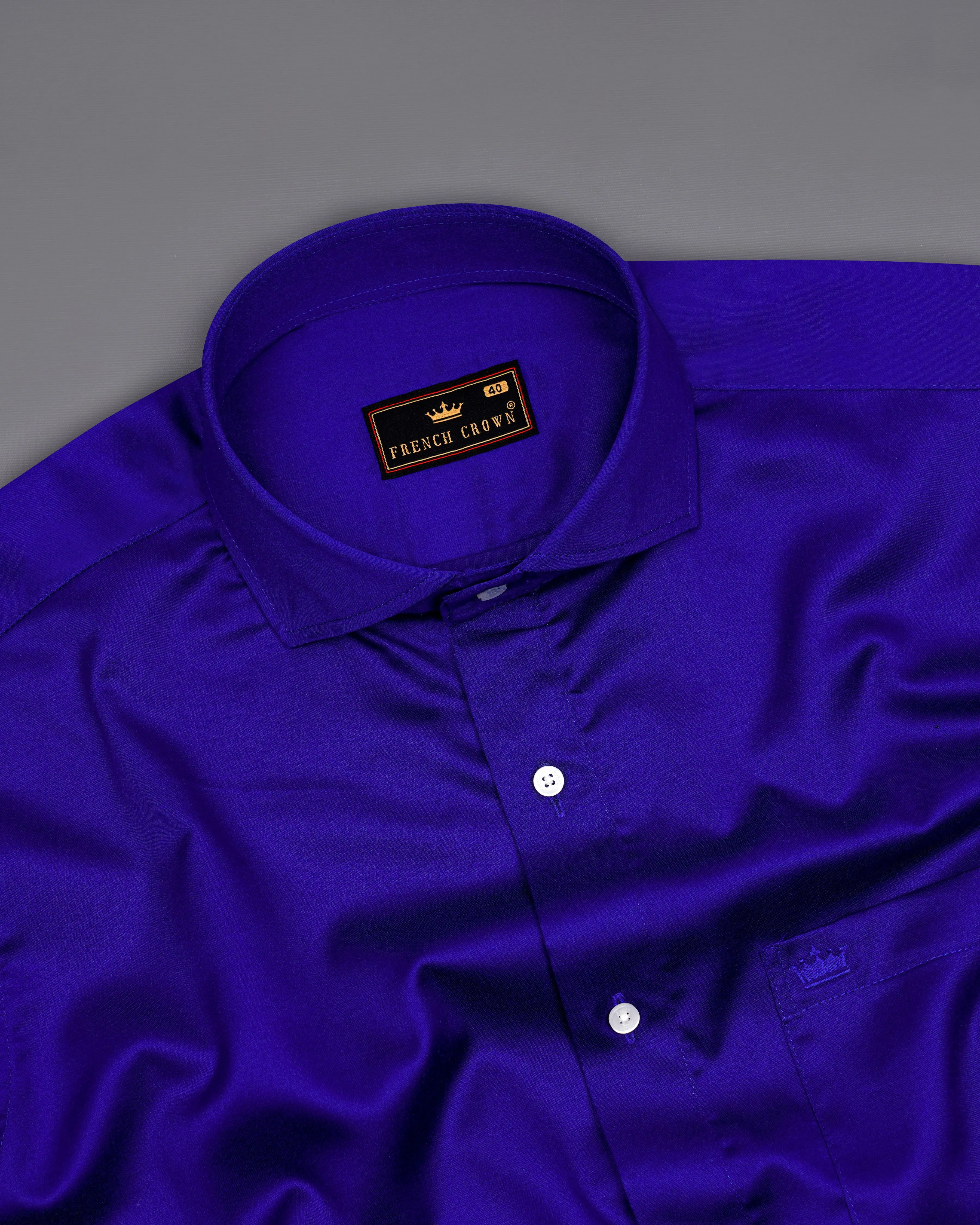 Indigo Blue Super Soft Premium Cotton Shirt sold by French Crown product image thumbnail 4