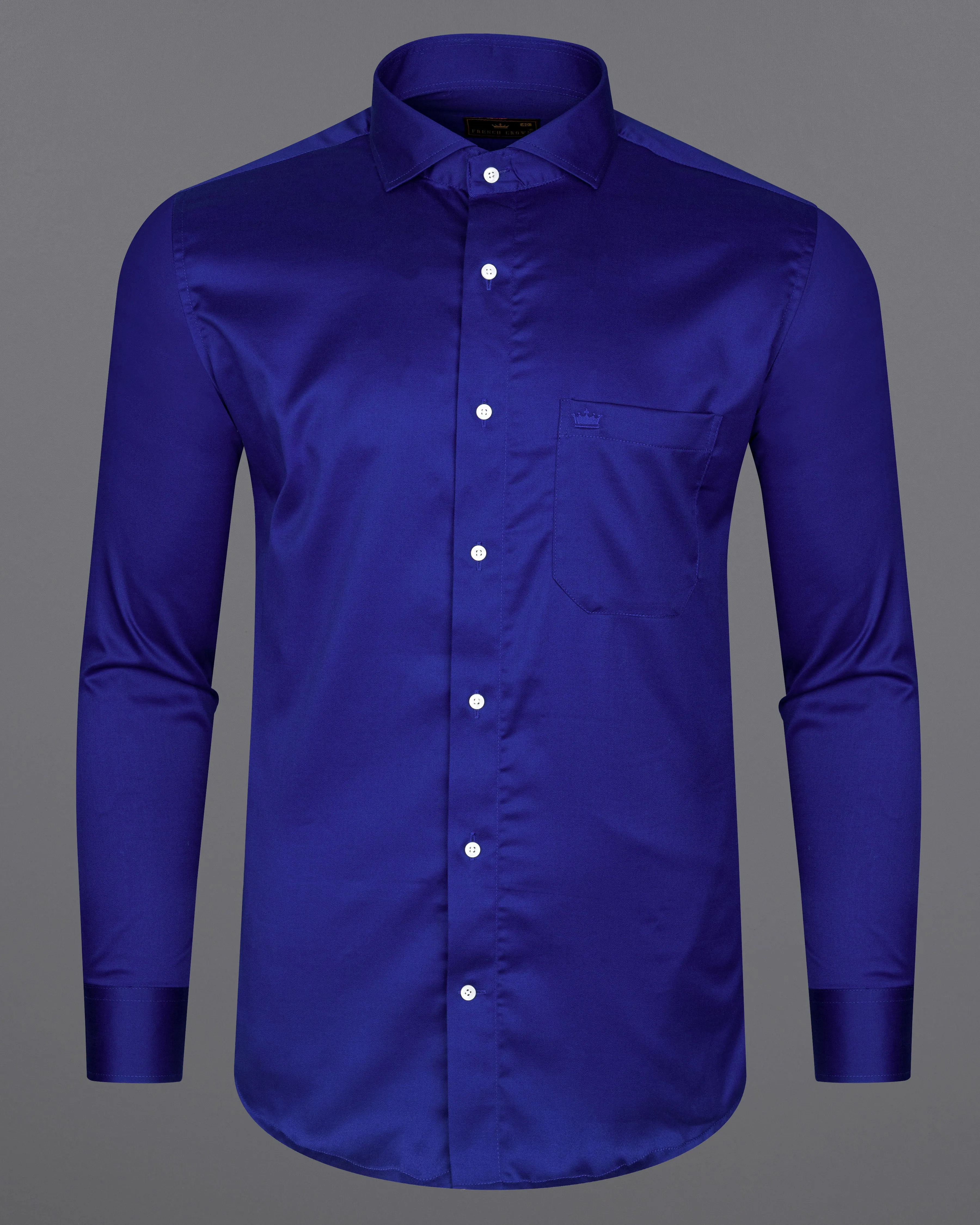 Indigo Blue Super Soft Premium Cotton Shirt sold by French Crown product image thumbnail 5