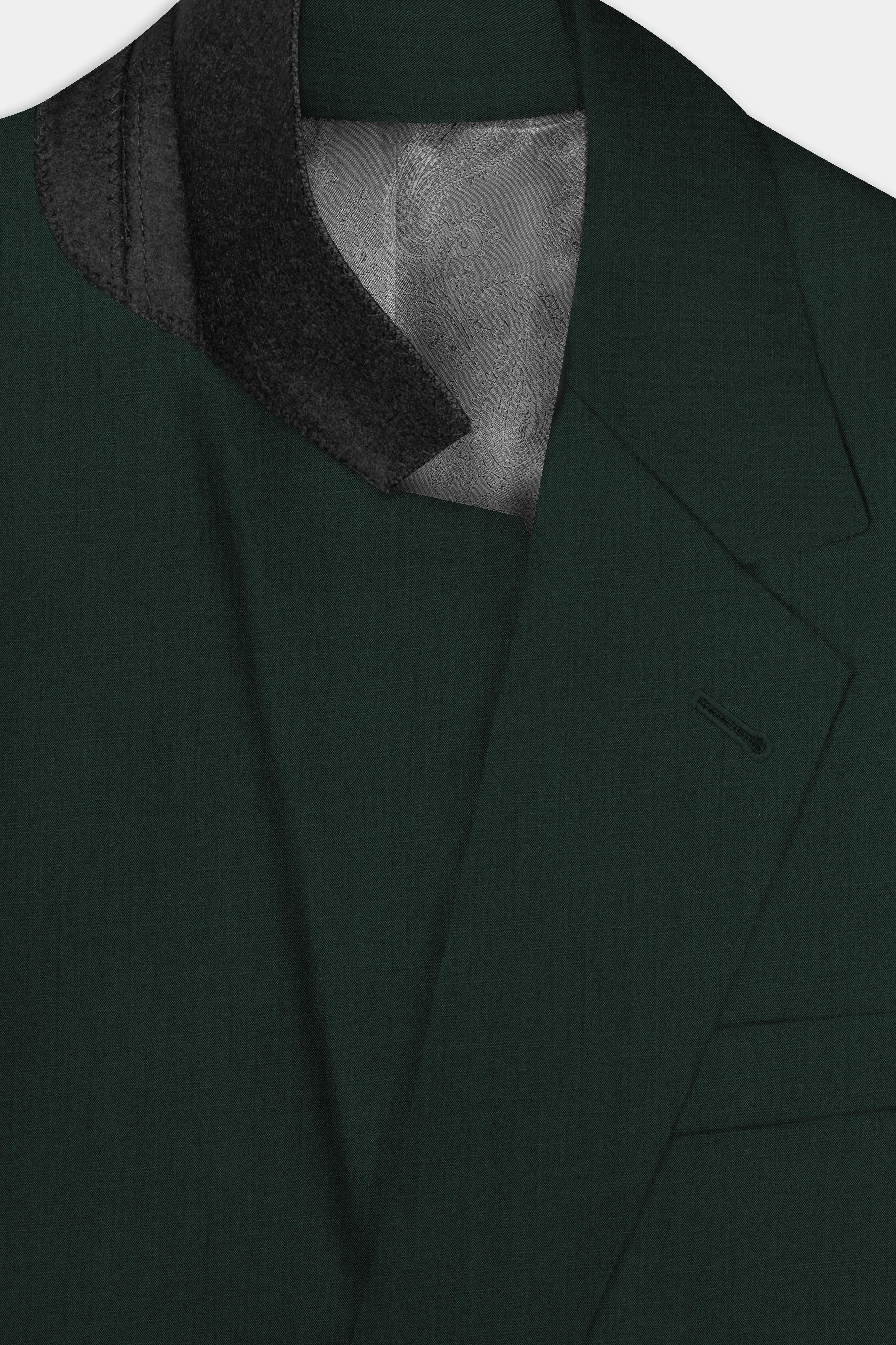 Chicago Green Solid Wool Rich Single Breasted Blazer sold by French Crown product image thumbnail 4