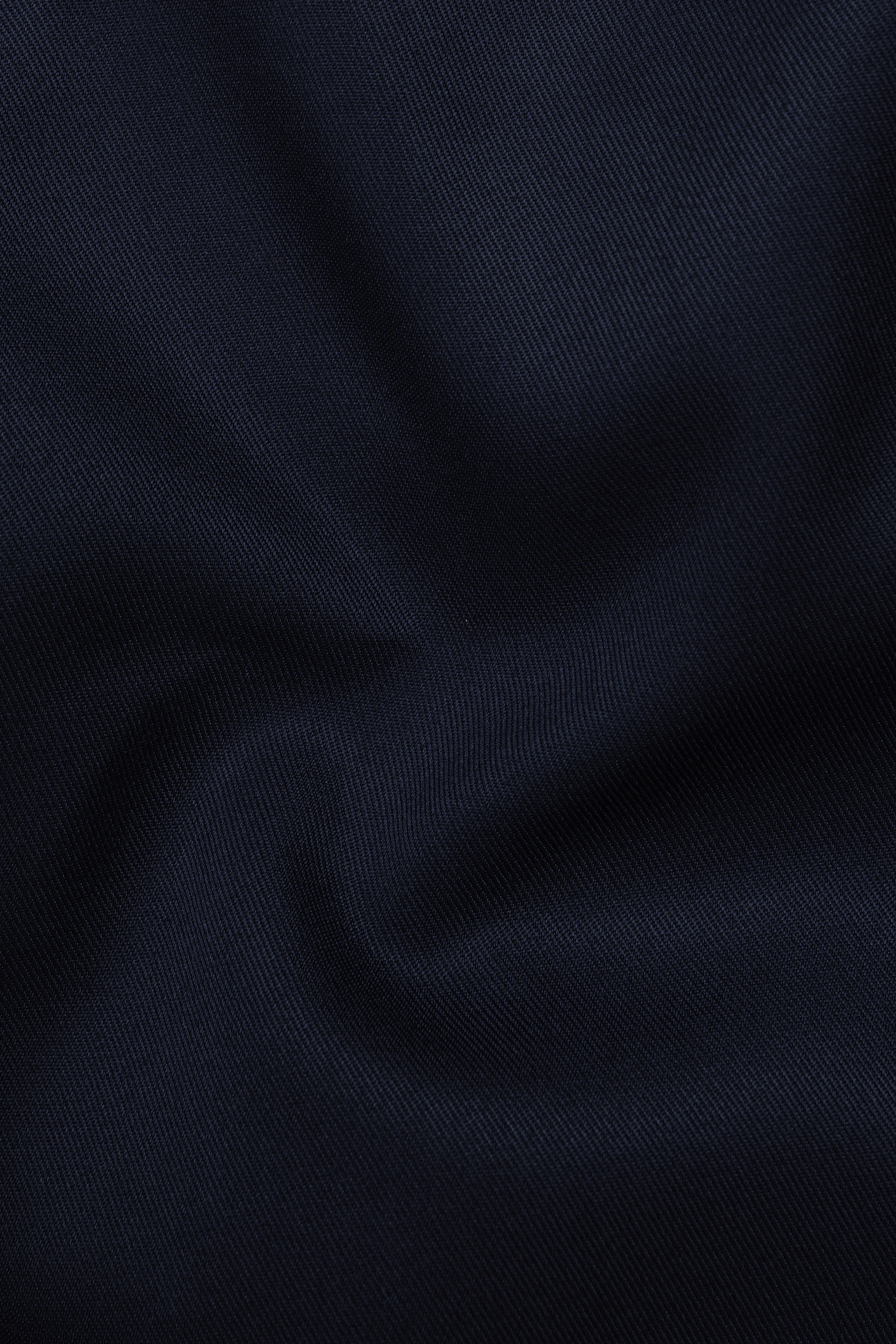 Thunder Blue Solid Wool Blend Double Breasted Suit sold by French Crown product image thumbnail 3