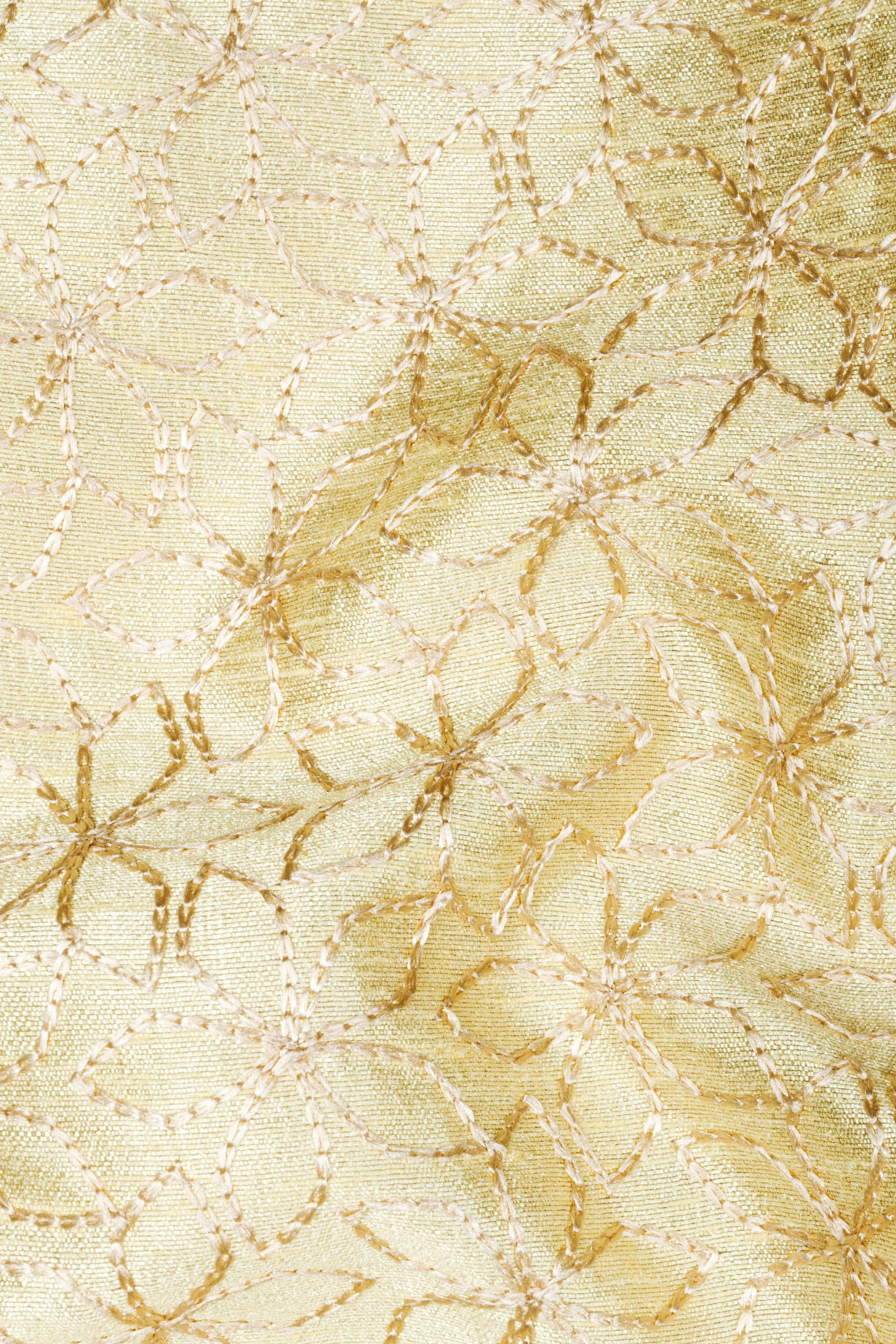 Hampton Yellow Kurta Set With Blond Yellow Flower Embroidered Nehru Jacket sold by French Crown product image thumbnail 3