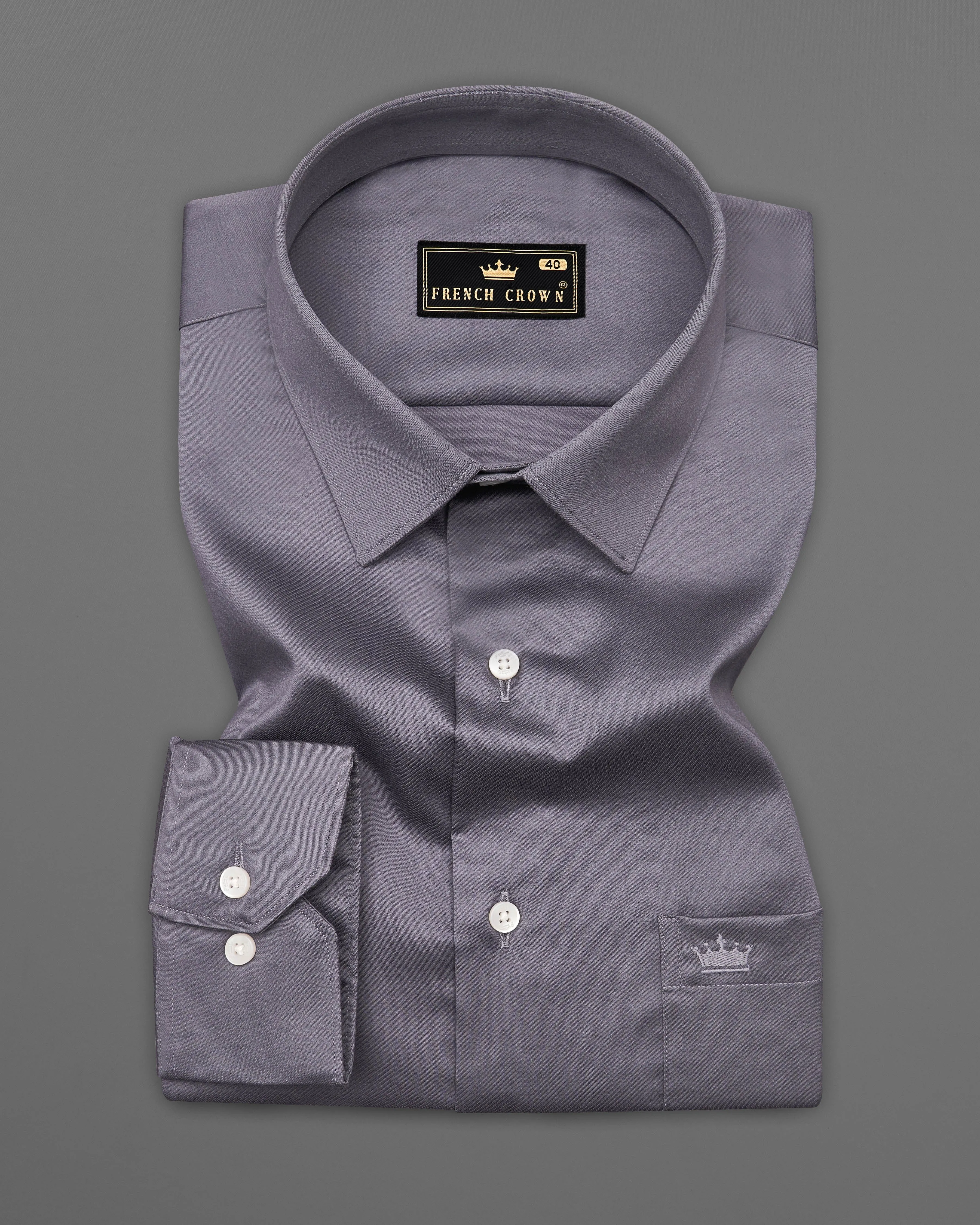 Storm Gray Super Soft Premium Cotton Shirt sold by French Crown product image thumbnail 3