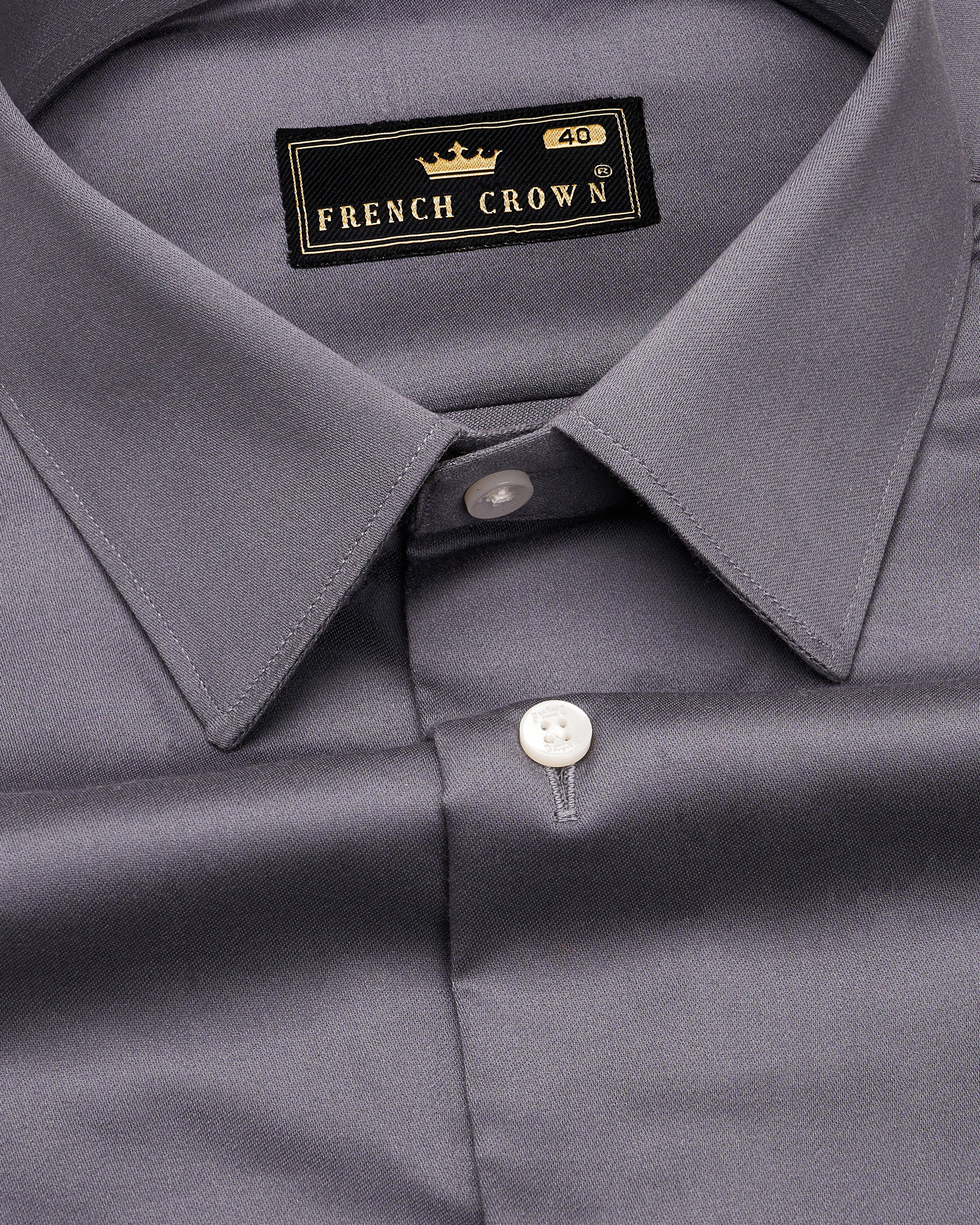 Storm Gray Super Soft Premium Cotton Shirt sold by French Crown