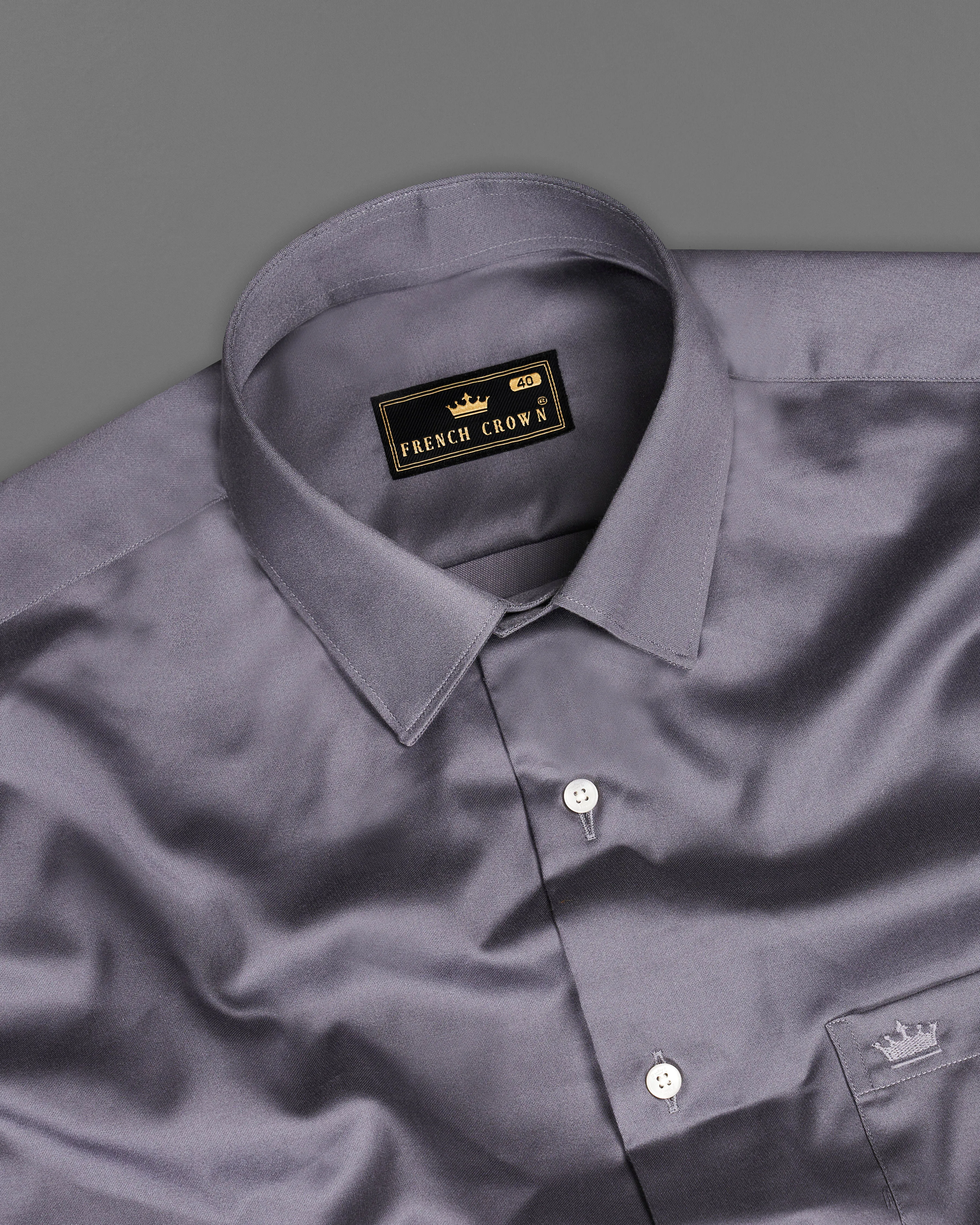 Storm Gray Super Soft Premium Cotton Shirt sold by French Crown product image thumbnail 4