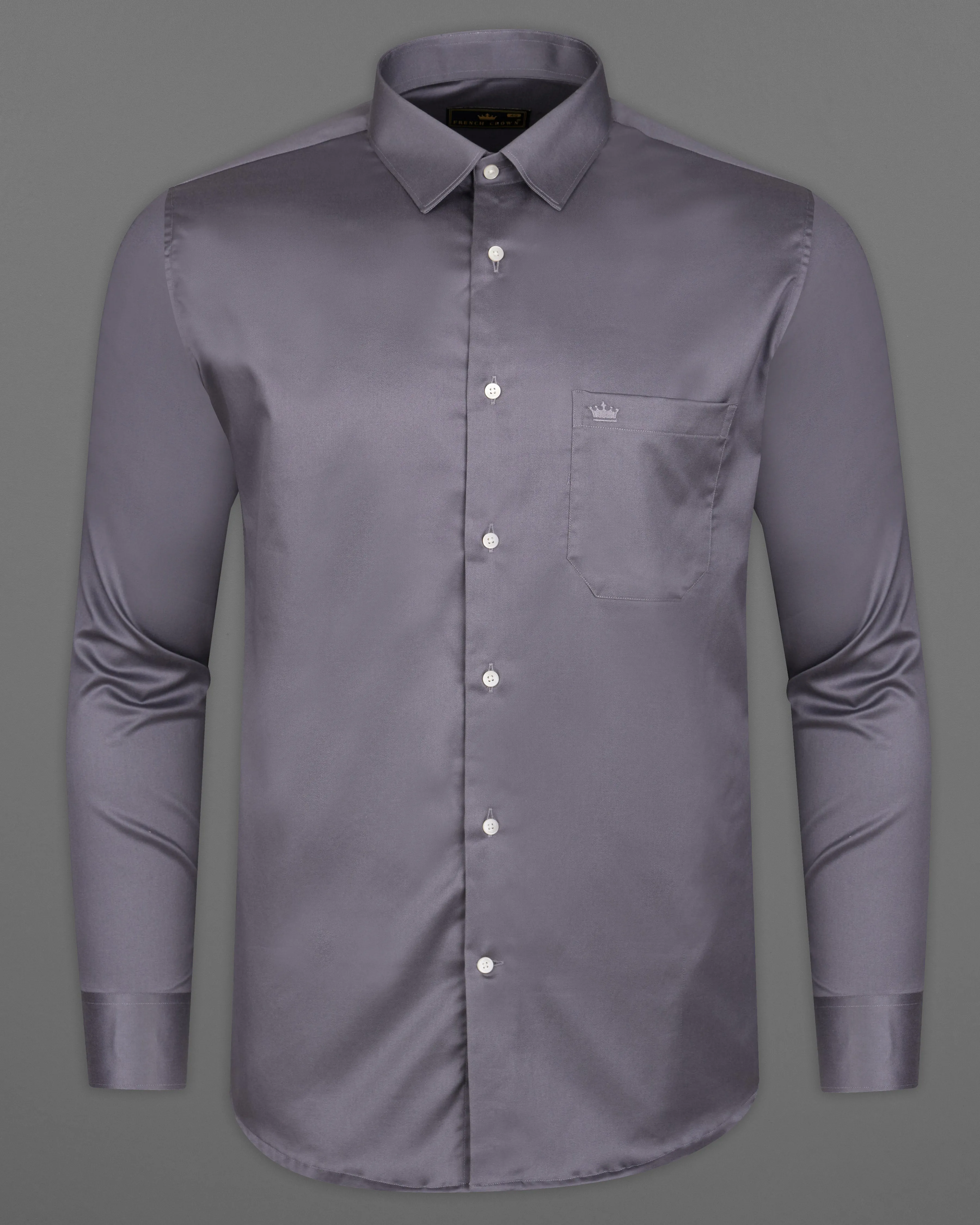 Storm Gray Super Soft Premium Cotton Shirt sold by French Crown product image thumbnail 5