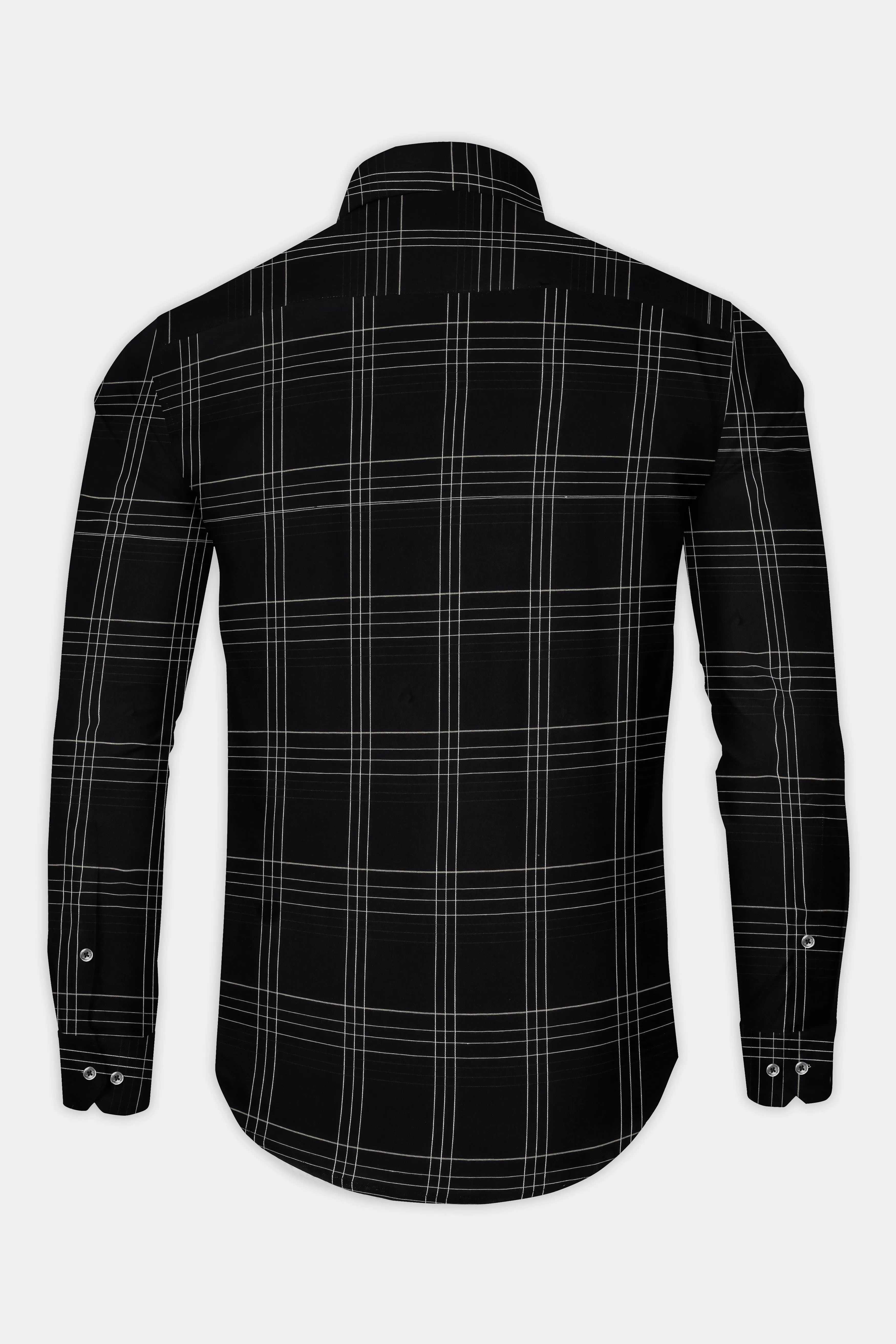 Jade Black Plaid Dobby Textured Premium Cotton Shirt sold by French Crown product image thumbnail 5
