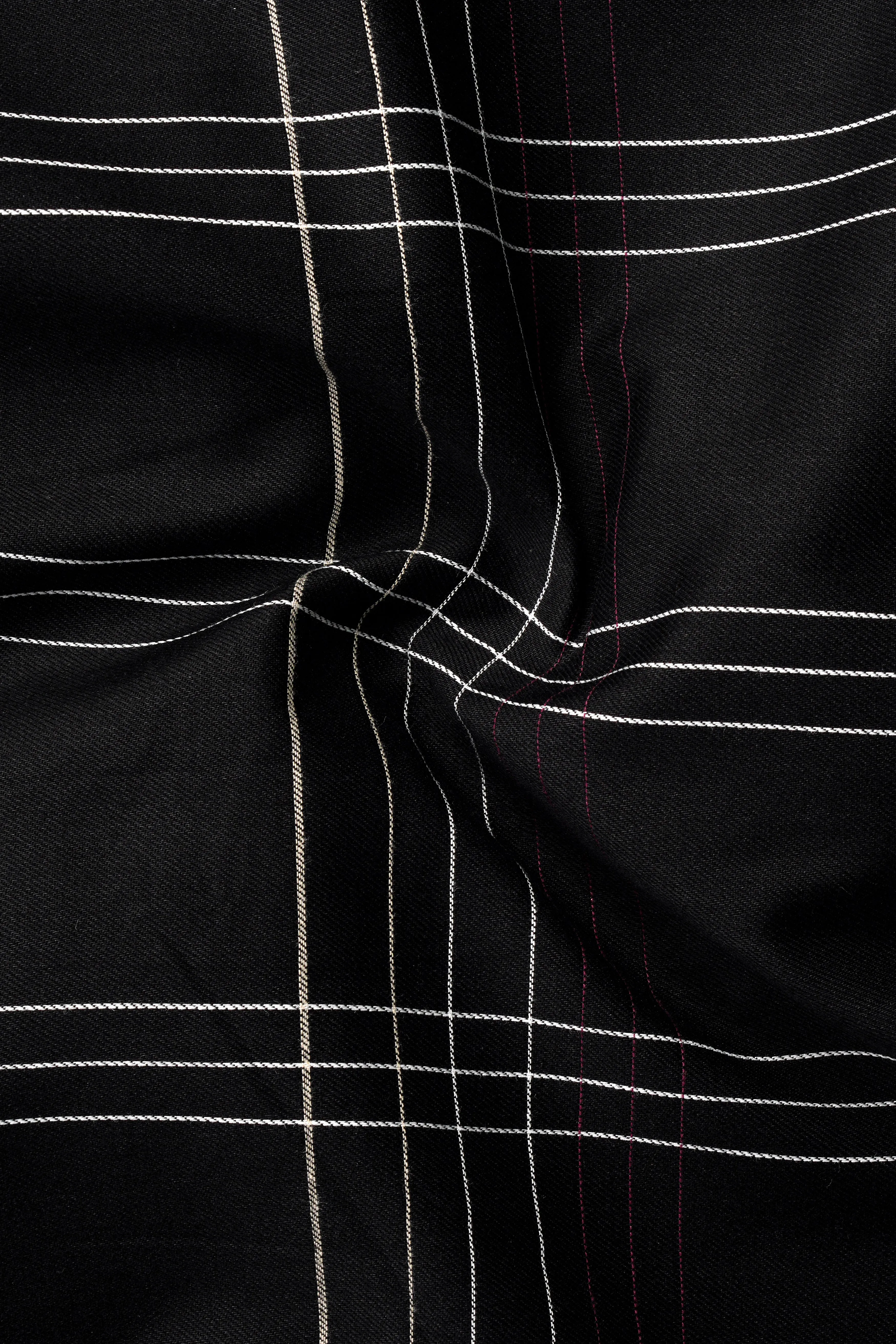 Jade Black Plaid Dobby Textured Premium Cotton Shirt sold by French Crown product image thumbnail 2