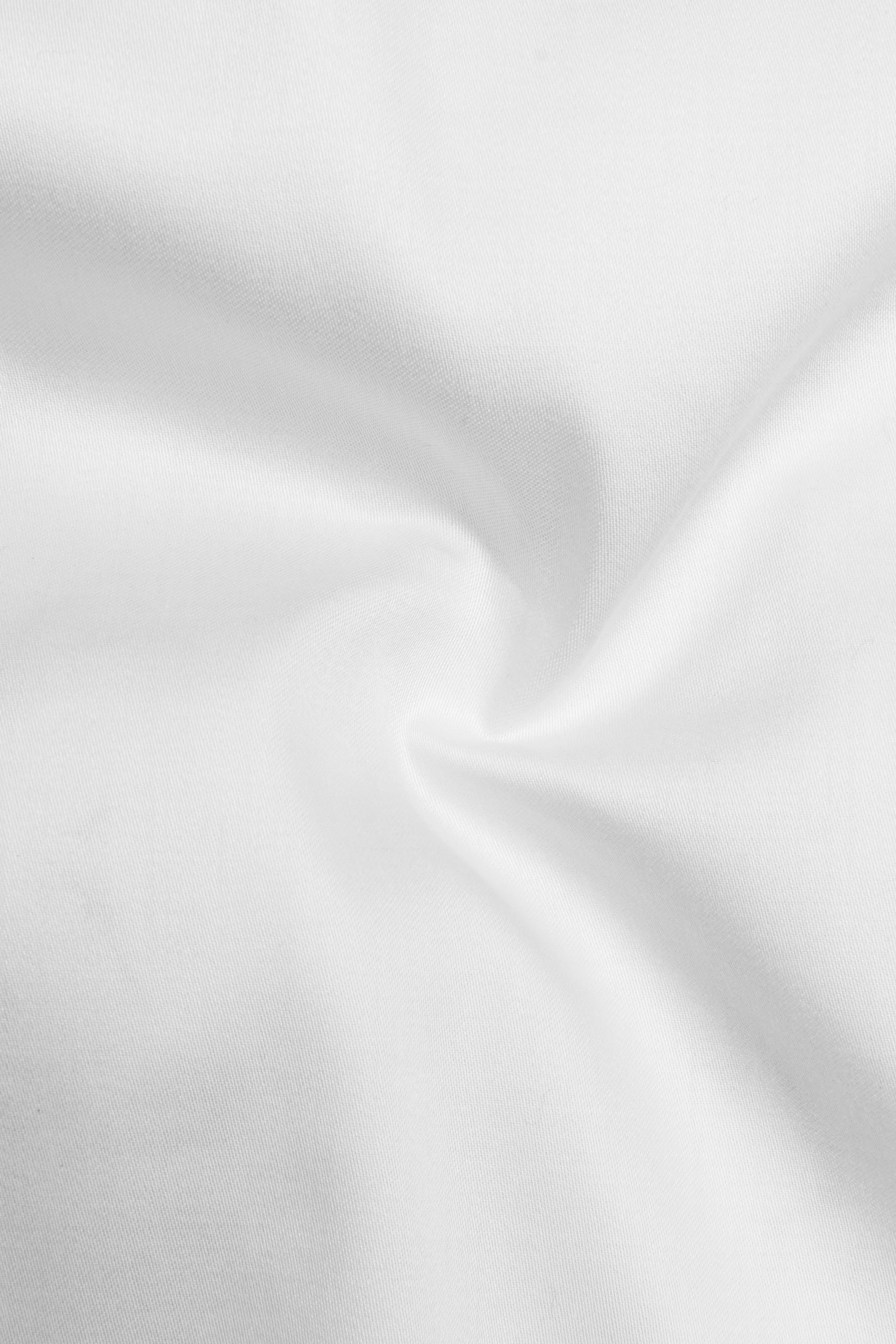 Biancoro-Bright White Subtle Sheen Super Soft Premium Cotton Casual Designer Shirt sold by French Crown product image thumbnail 3