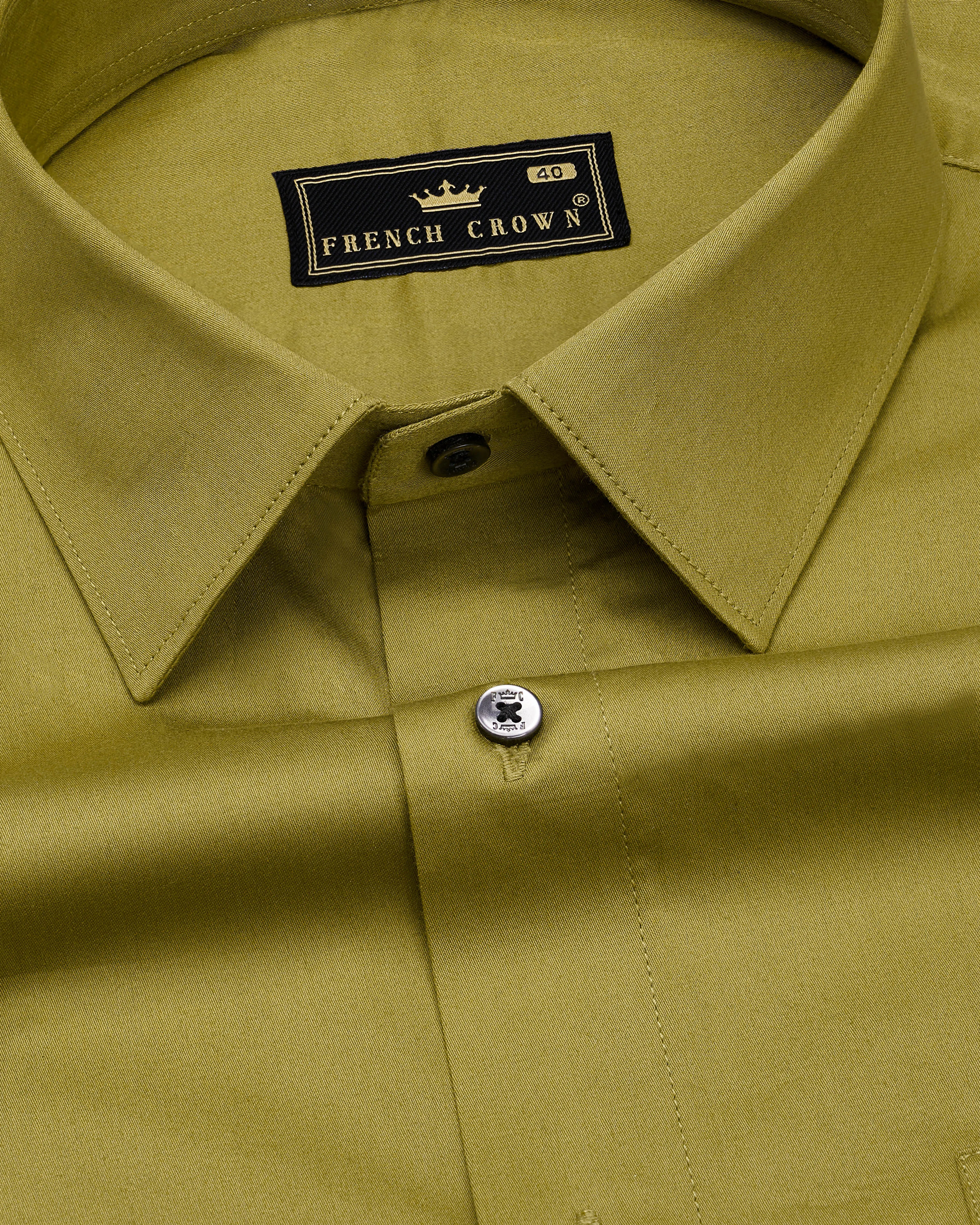 Alpine Green Subtle Sheen Super Soft Premium Cotton Shirt sold by French Crown product image thumbnail 4
