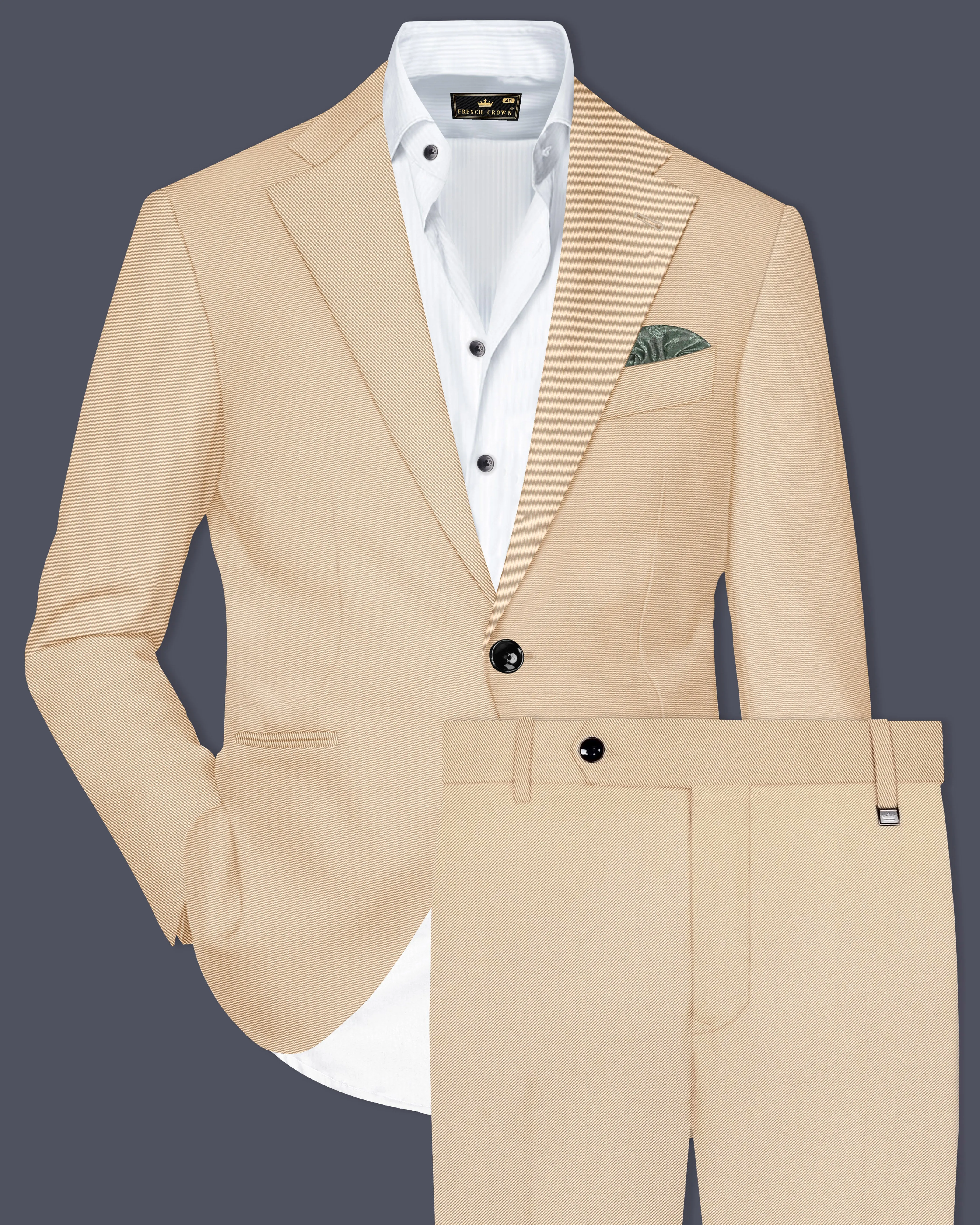 Sandrift Brown Premium Cotton Suit sold by French Crown