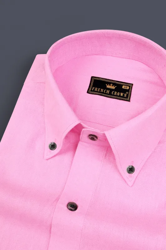 Can Can Pink Luxurious Linen Shirt sold by French Crown