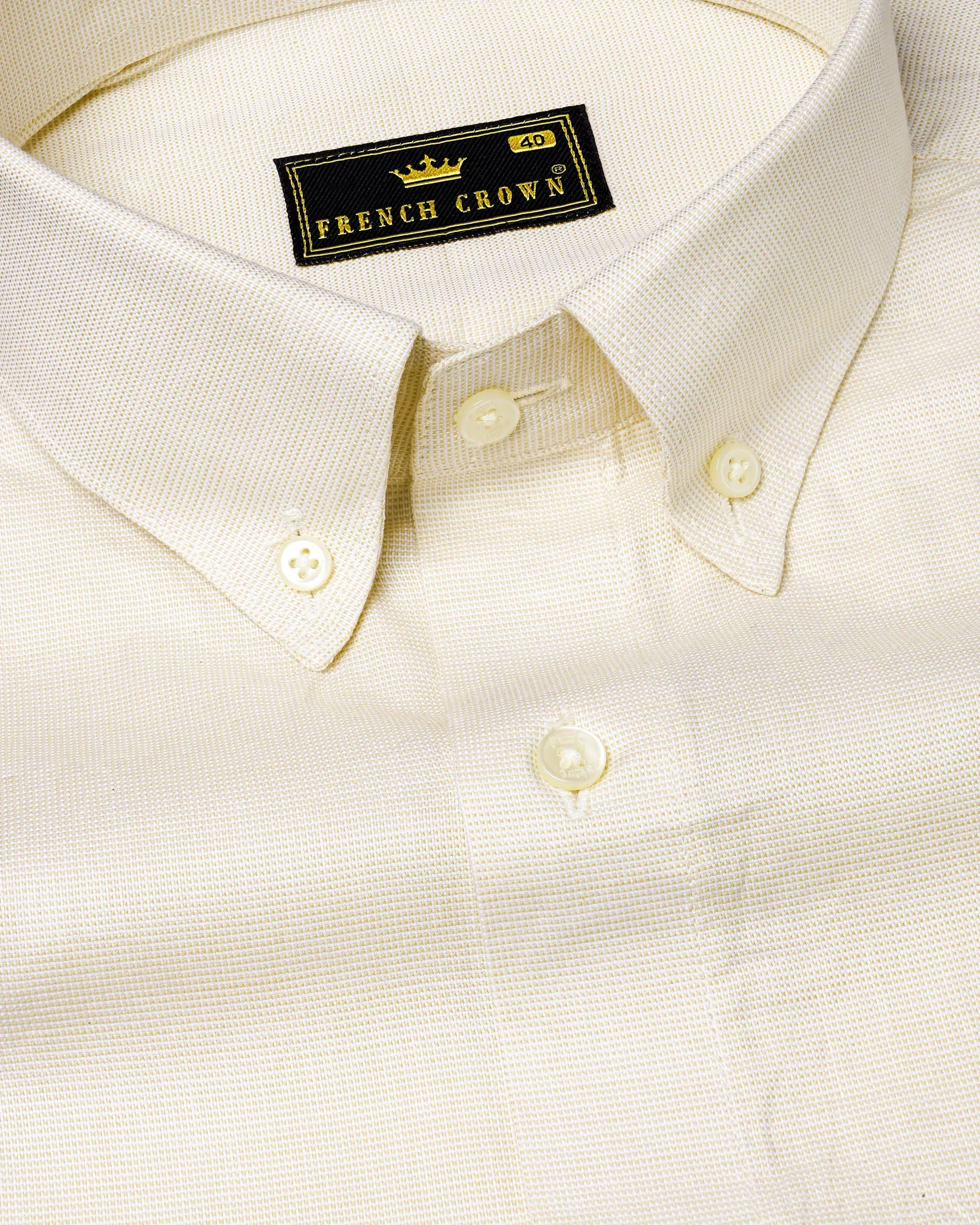 Fantasy Cream Dobby Textured Premium Giza Cotton Shirt sold by French Crown